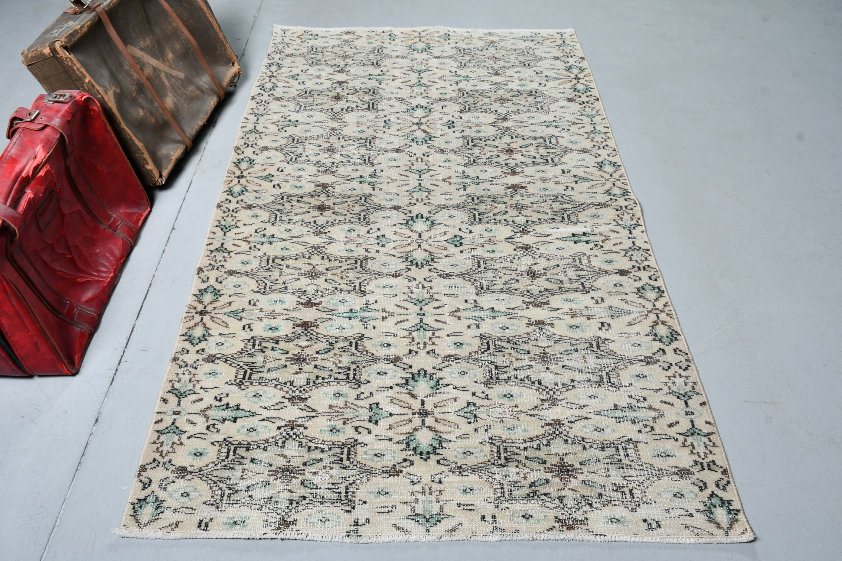 Indoor Rugs, Beige Bedroom Rug, Rugs for Area, Vintage Rug, 4.1x7.1 ft Area Rug, Anatolian Rug, Turkish Rugs, Living Room Rug, Oushak Rug