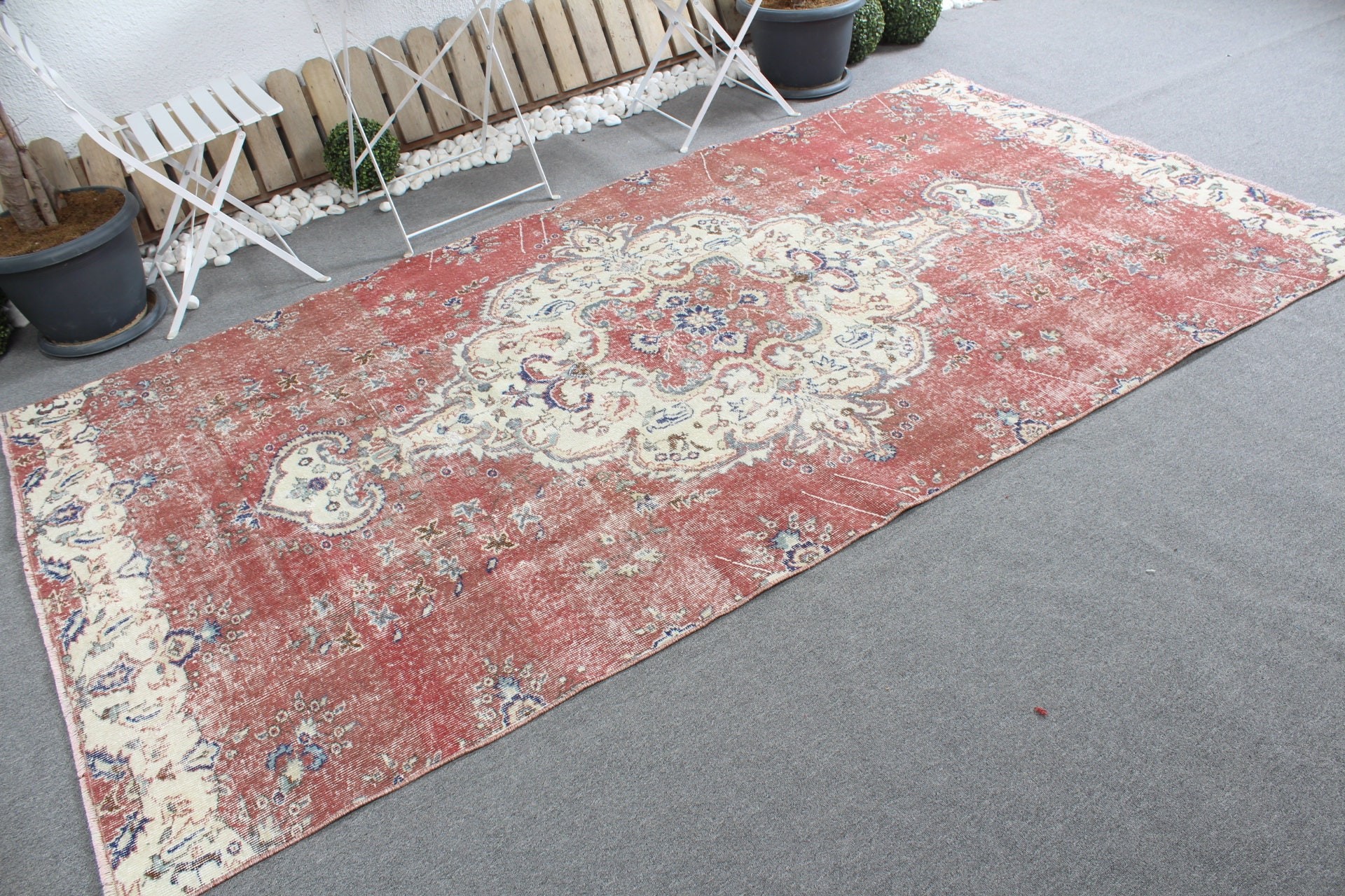 Antique Rug, Vintage Rug, Rugs for Dining Room, 5x9.6 ft Large Rugs, Red Wool Rug, Living Room Rugs, Turkey Rug, Turkish Rug, Bedroom Rug