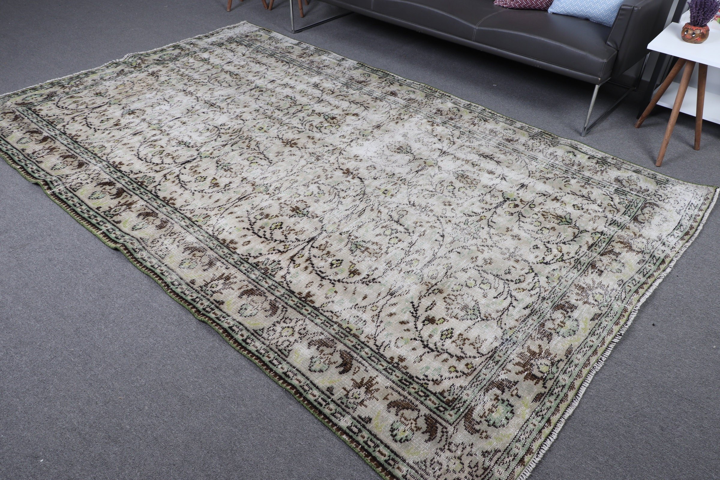 Beige Anatolian Rug, 6x9.6 ft Large Rugs, Living Room Rug, Anatolian Rug, Bedroom Rugs, Turkey Rug, Turkish Rugs, Oushak Rugs, Vintage Rugs