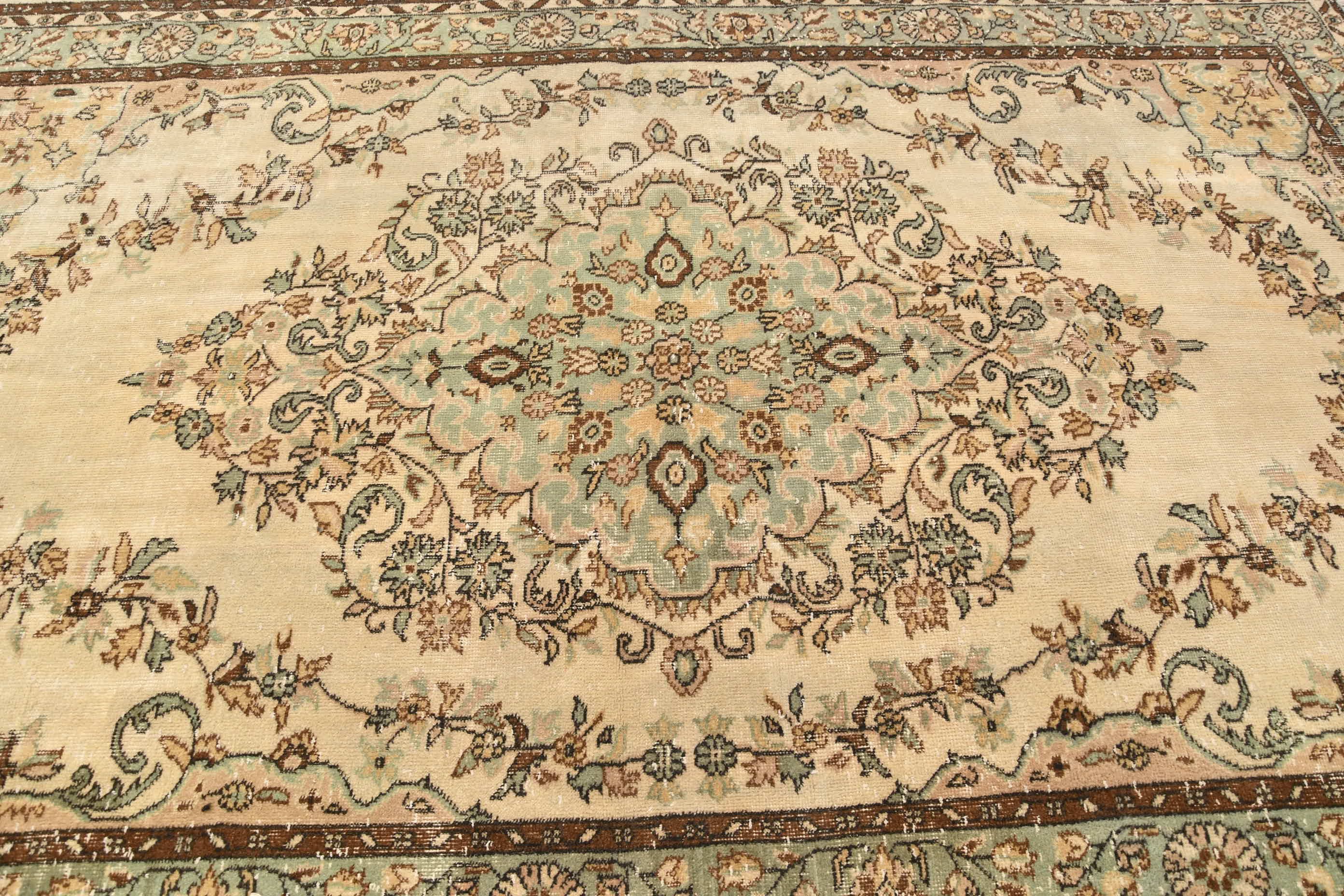 Salon Rug, Ethnic Rugs, Turkish Rug, Dining Room Rugs, Oriental Rugs, Vintage Rug, Floor Rug, Beige Home Decor Rug, 6.4x9.9 ft Large Rug