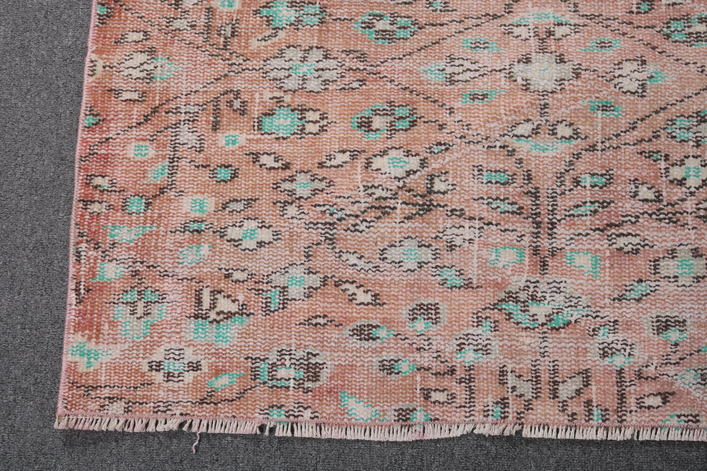 Boho Vurgulu Halı, Çocuk Odası Halıları, Türk Halısı, Pembe Yün Halı, Yer Halıları, 2,9x6,3 ft Vurgulu Halılar, Mutfak Halıları, Vintage Halı, Estetik Halı