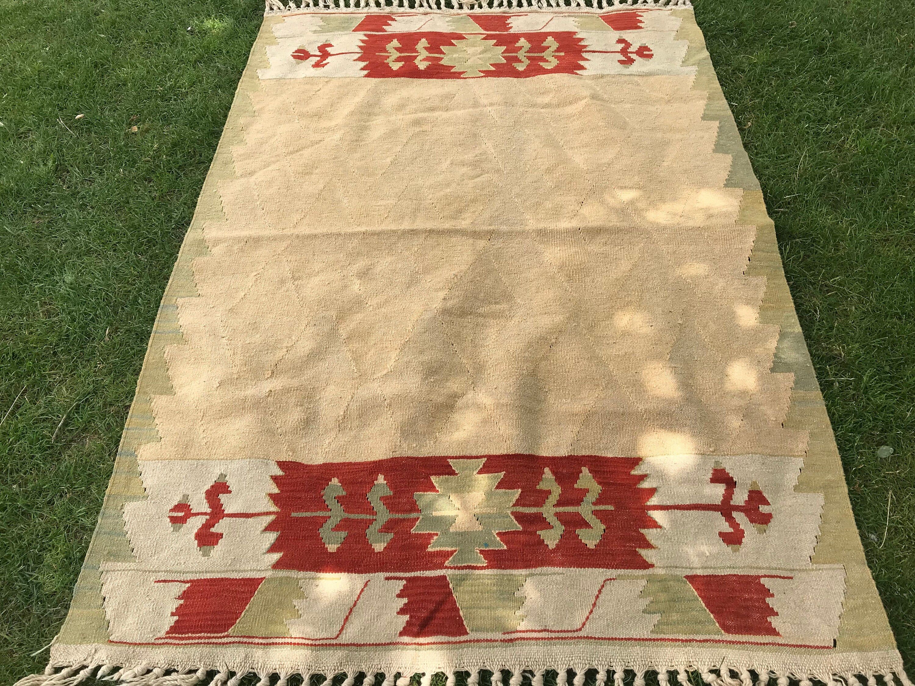 Türk Halısı, Bej Fas Halıları, Organik Halılar, Oushak Halıları, 3,9x5,5 ft Accent Halıları, Kilim, Vintage Halı, Havalı Halılar, Giriş Halısı, Mutfak Halıları