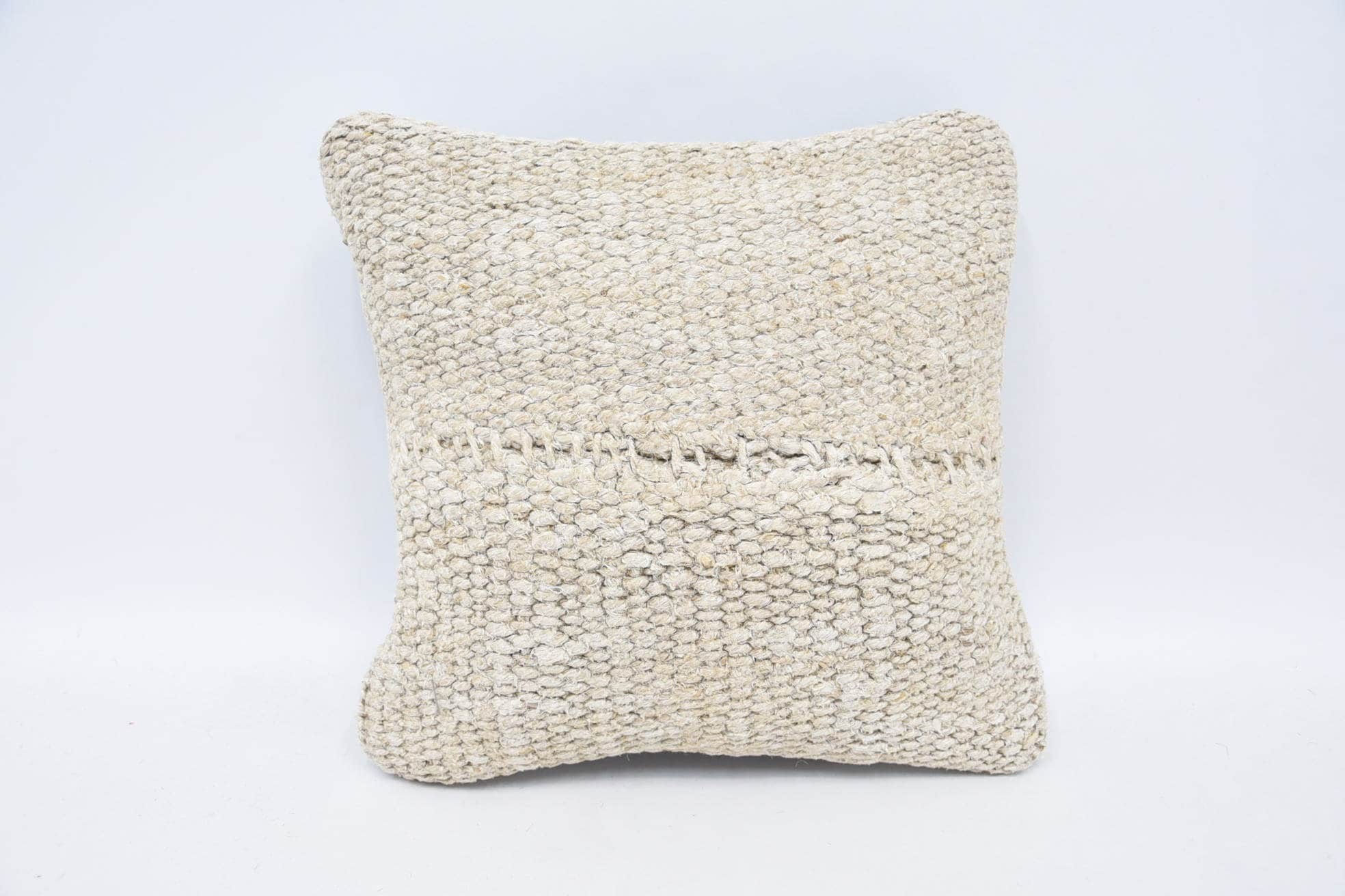Ethnical Kilim Rug Pillow, Outdoor Bolster Pillow Cover, Antique Pillows, Throw Kilim Pillow, Aztec Cushion Cover, 12"x12" White Pillow