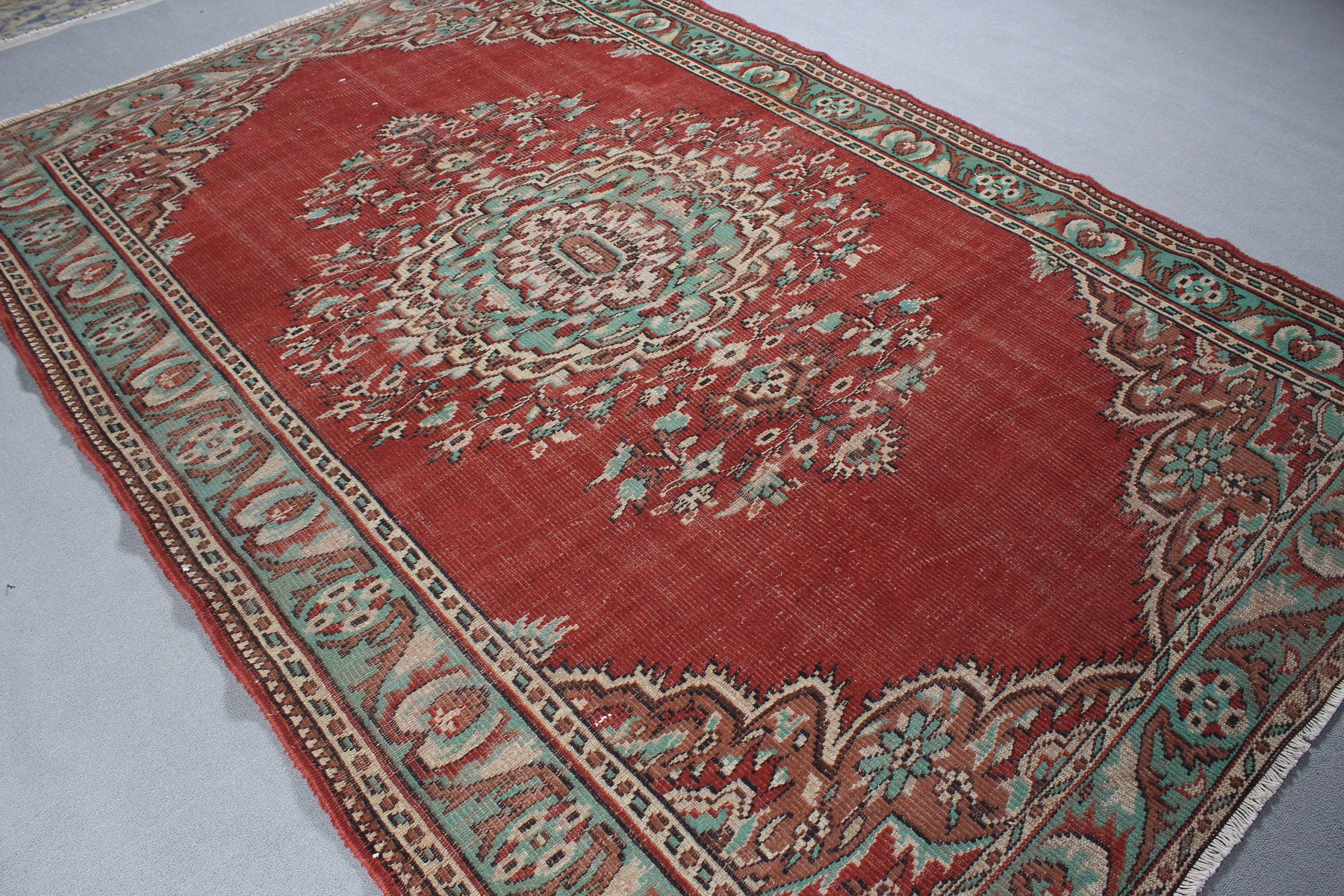 Neutral Rug, Red Neutral Rugs, Large Vintage Rug, Living Room Rugs, 6.2x9.3 ft Large Rugs, Turkish Rug, Vintage Rugs