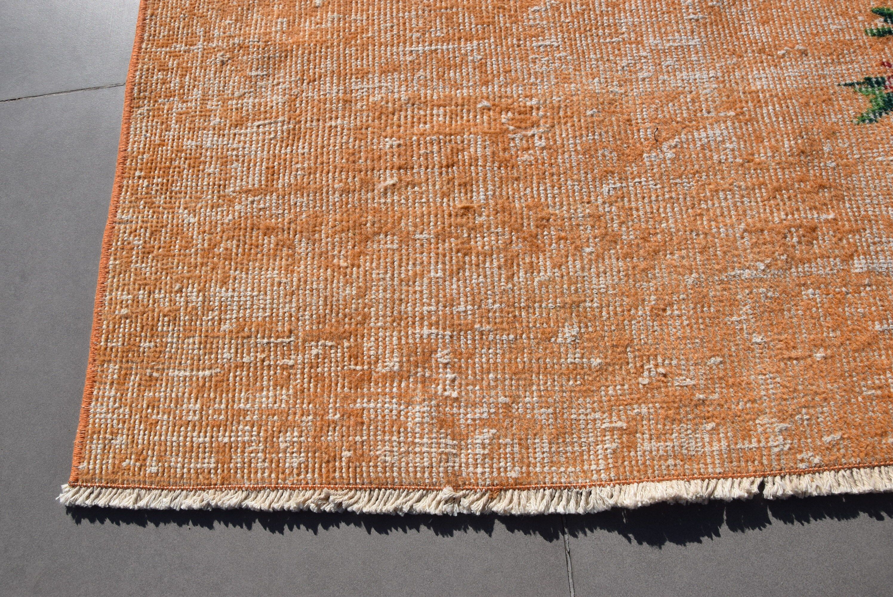 Rugs for Salon, Turkish Rugs, Oushak Rug, Bedroom Rug, Dining Room Rug, 5.7x9 ft Large Rug, Vintage Rug, Orange Kitchen Rugs, Kitchen Rug