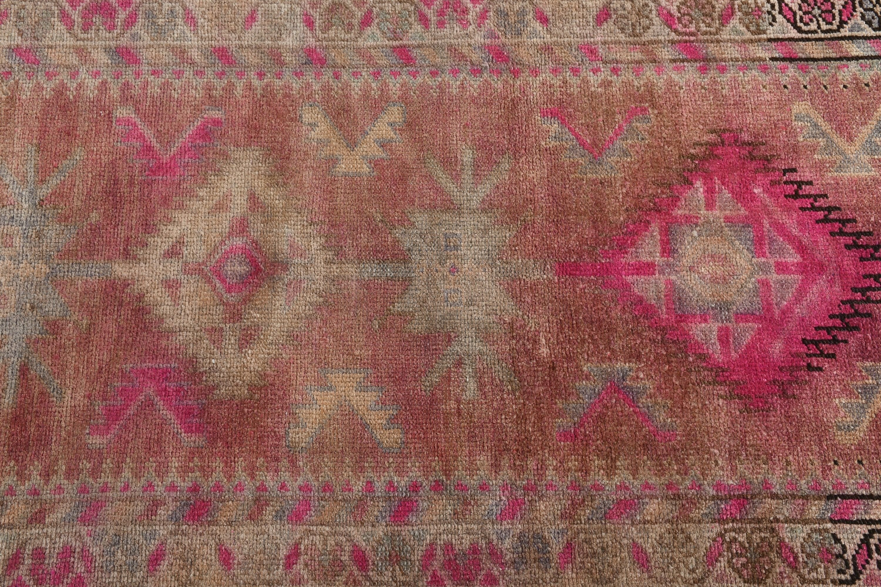 Hallway Rug, Oriental Rug, Rugs for Kitchen, 2.7x11.1 ft Runner Rug, Corridor Rugs, Moroccan Rug, Turkish Rug, Vintage Rug, Pink Cool Rug