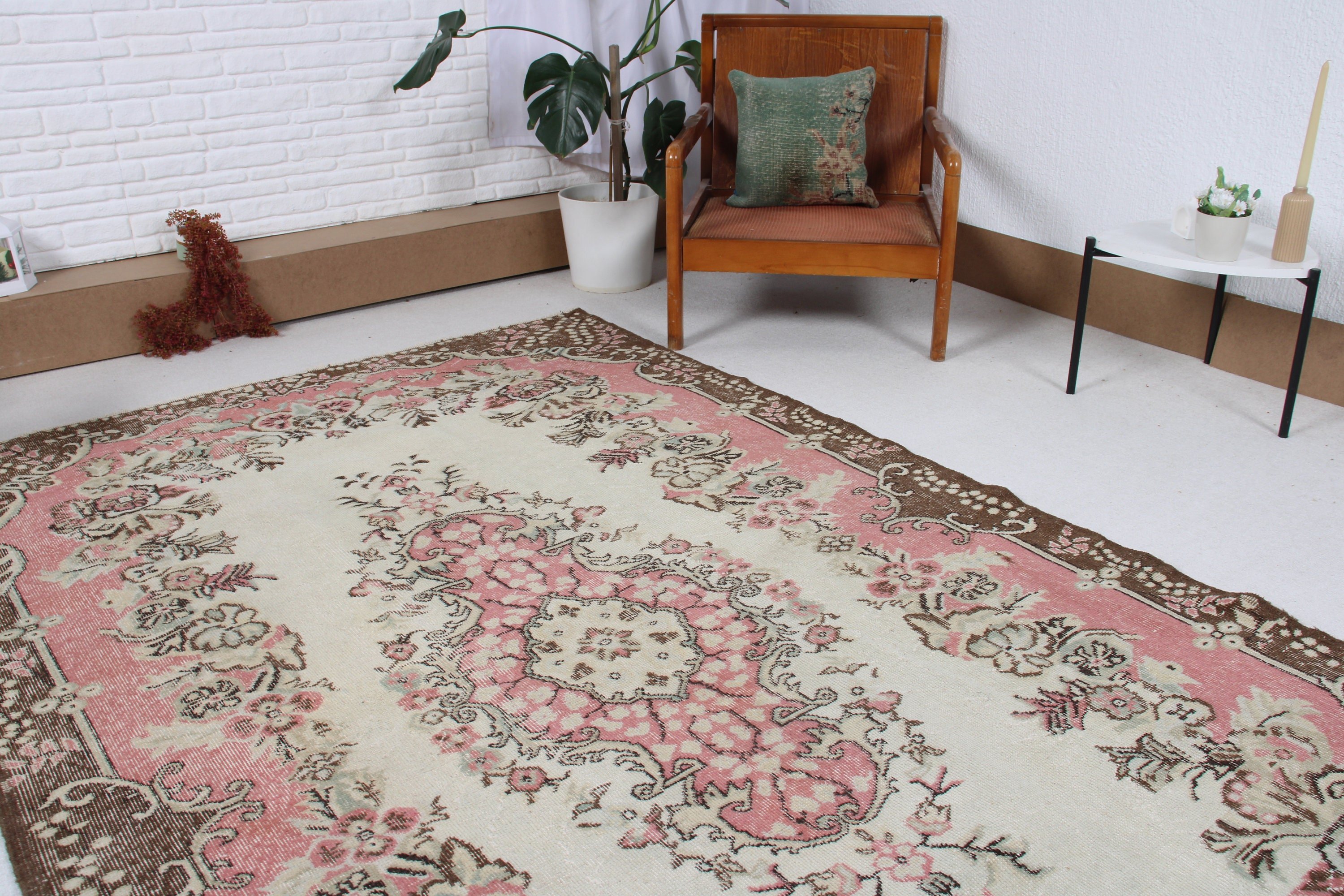 Vintage Rug, Large Vintage Rug, Beige Home Decor Rug, Turkish Rugs, 5.3x8.9 ft Large Rugs, Kitchen Rug, Floor Rugs, Living Room Rugs