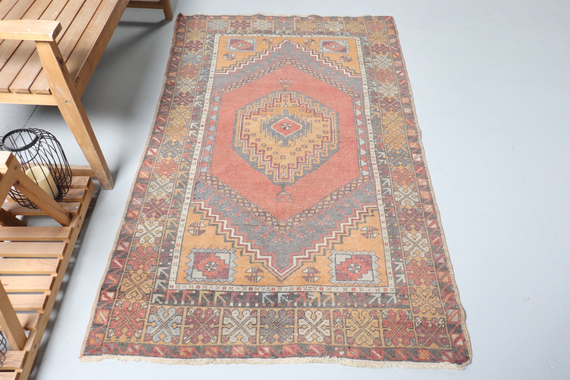 Red Oushak Rug, Oushak Rug, Kitchen Rugs, Vintage Rug, Rugs for Nursery, Turkish Rug, Moroccan Rugs, Entry Rug, 3.7x6.2 ft Accent Rugs