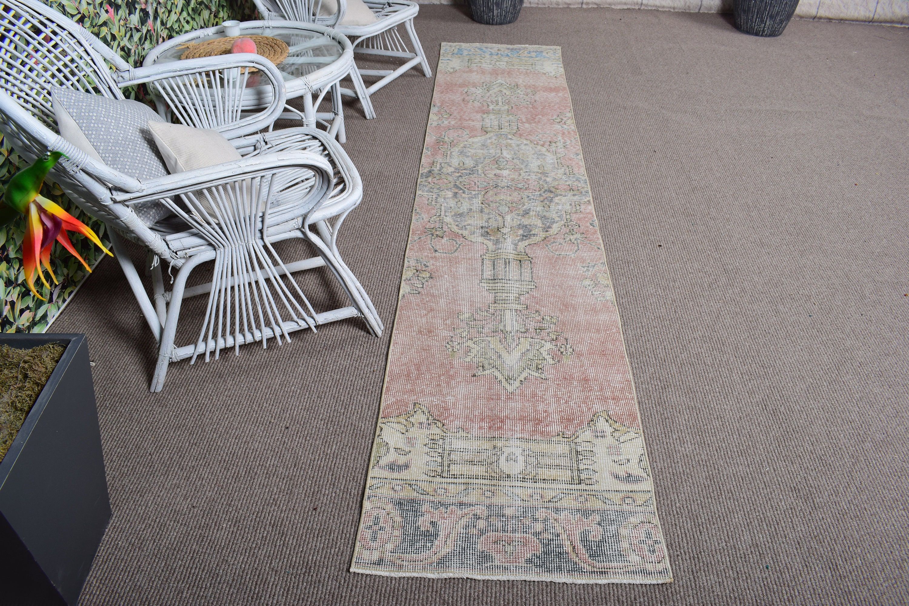 Anatolian Rugs, Office Rug, 2x10 ft Runner Rug, Red Geometric Rugs, Hallway Rugs, Home Decor Rug, Corridor Rugs, Vintage Rugs, Turkish Rugs