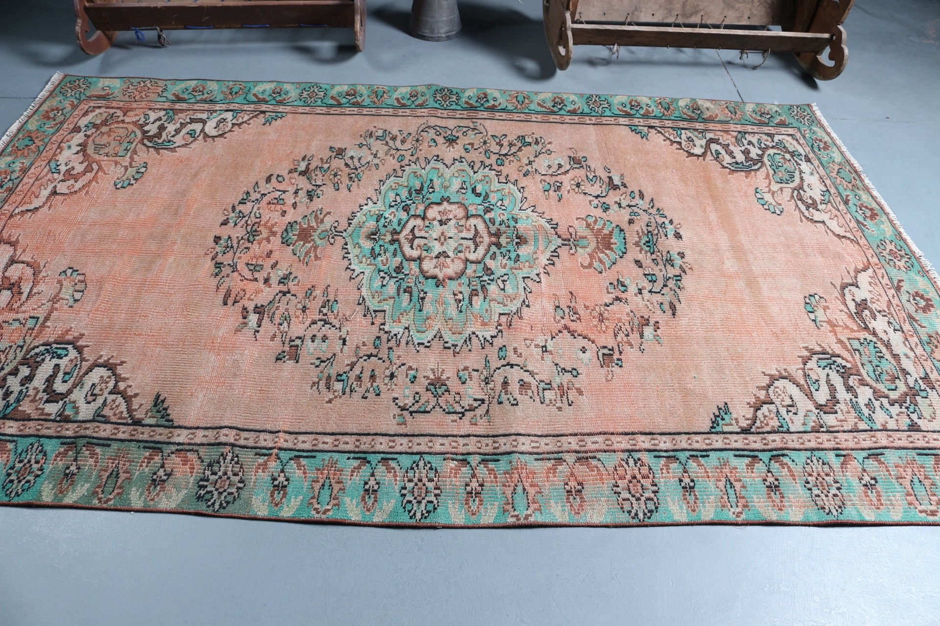 5.3x8.4 ft Large Rug, Oriental Rug, Brown Oriental Rug, Vintage Rug, Abstract Rug, Bedroom Rug, Turkish Rug, Living Room Rug