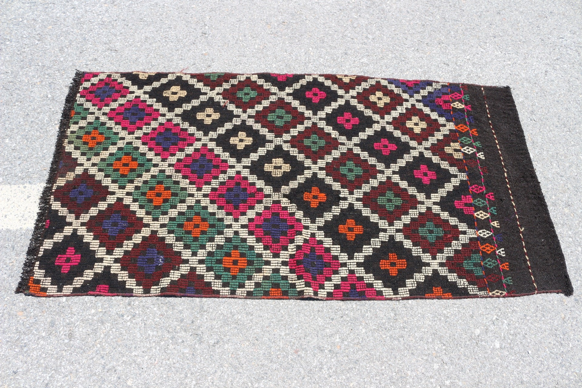 Vintage Rug, Bedroom Rug, Turkish Rugs, Brown  2.6x5 ft Small Rugs, Kilim, Wall Hanging Rugs, Anatolian Rugs