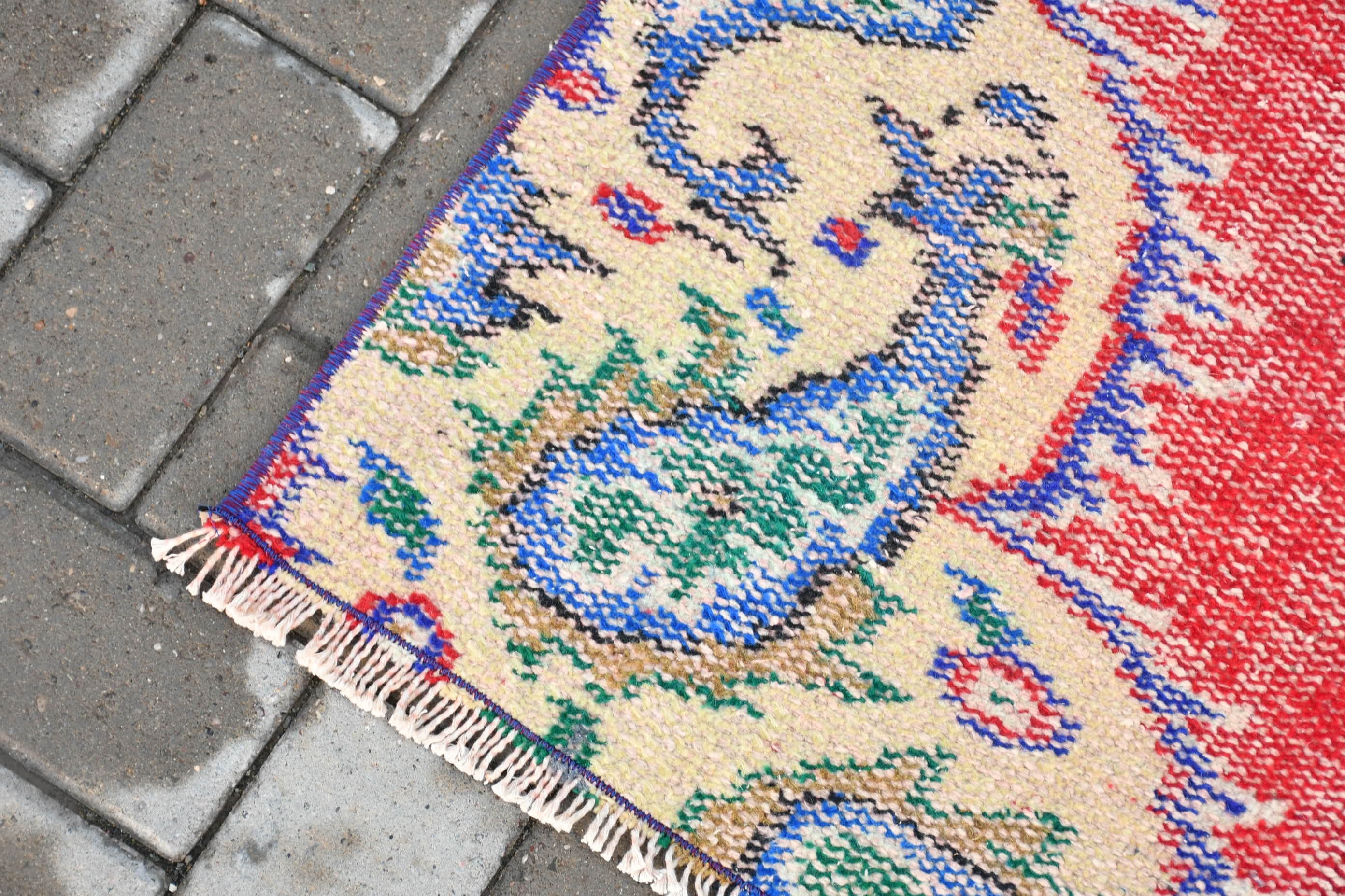 Indoor Rug, Floor Rug, 4.1x7.1 ft Area Rugs, Red Antique Rugs, Rugs for Indoor, Turkish Rug, Home Decor Rug, Vintage Rug, Nursery Rug