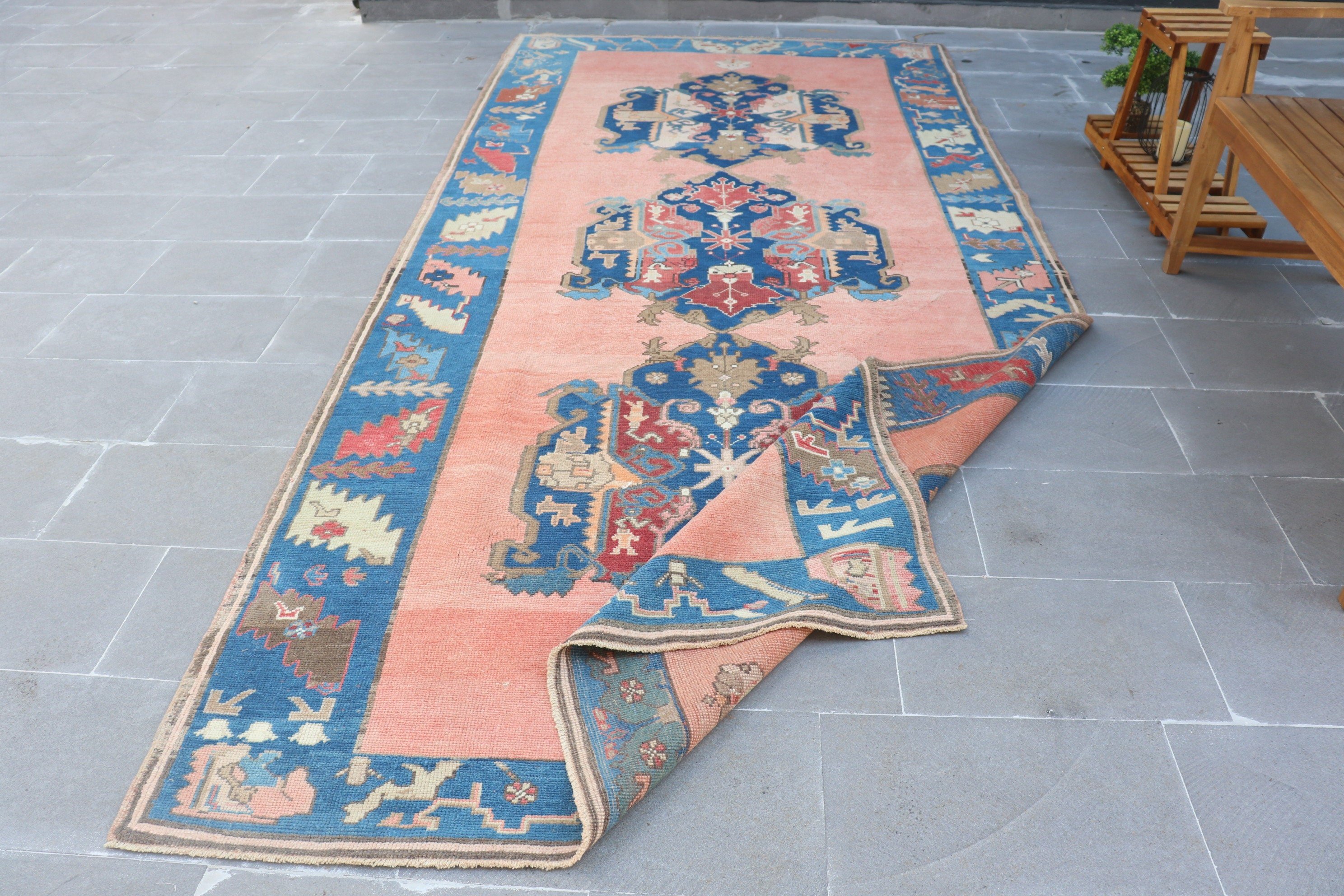 Living Room Rug, Rugs for Salon, Turkish Rugs, Orange Anatolian Rug, Oushak Rug, 5.5x11.8 ft Large Rug, Old Rug, Vintage Rugs, Bedroom Rug