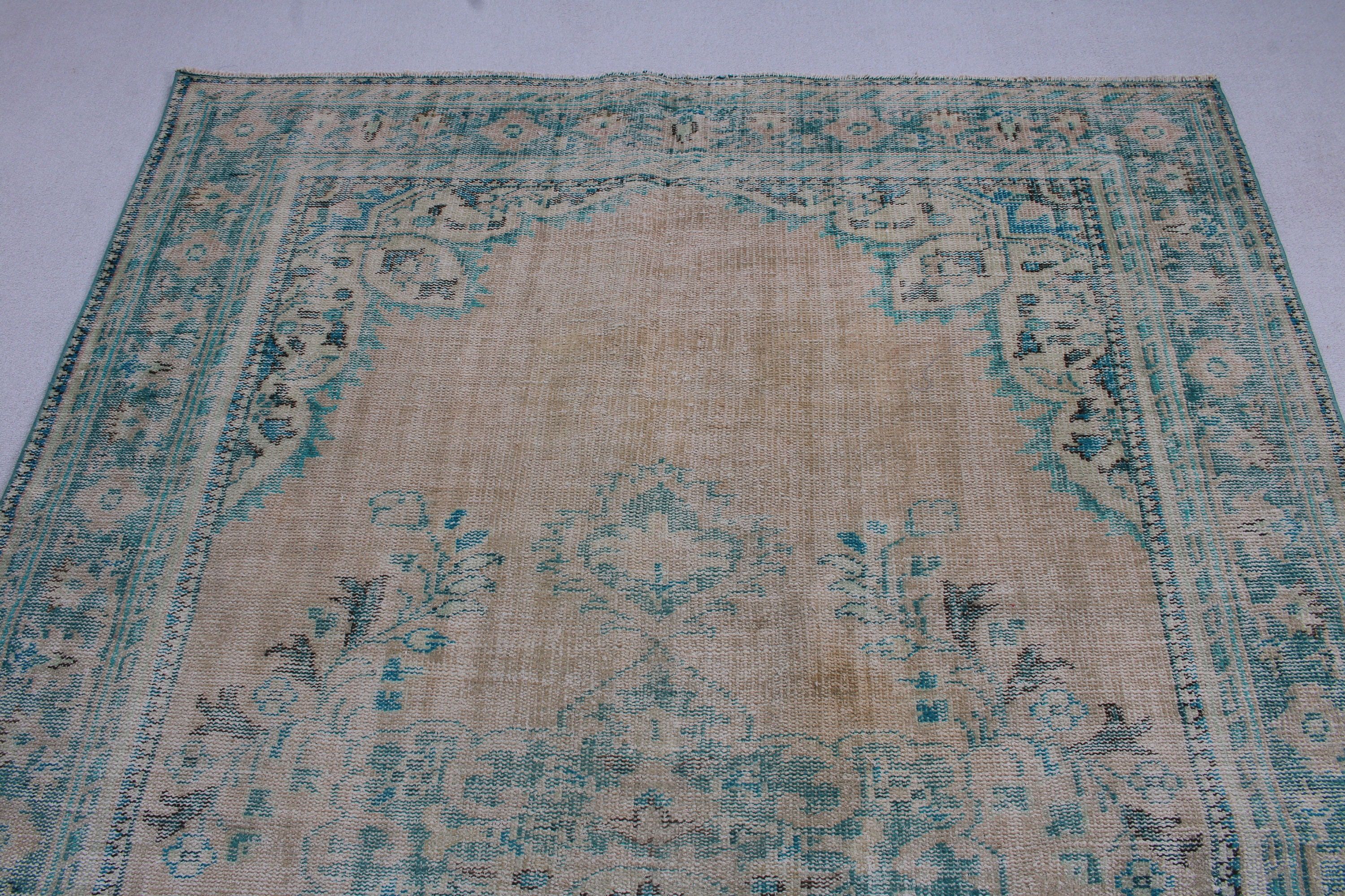 5.8x8.6 ft Büyük Halılar, Bej El Dokuma Halı, Vintage Halı, Türk Halıları, Yemek Odası Halısı, Yün Halılar, Ev Dekor Halıları, Türkiye Halısı, Yatak Odası Halısı