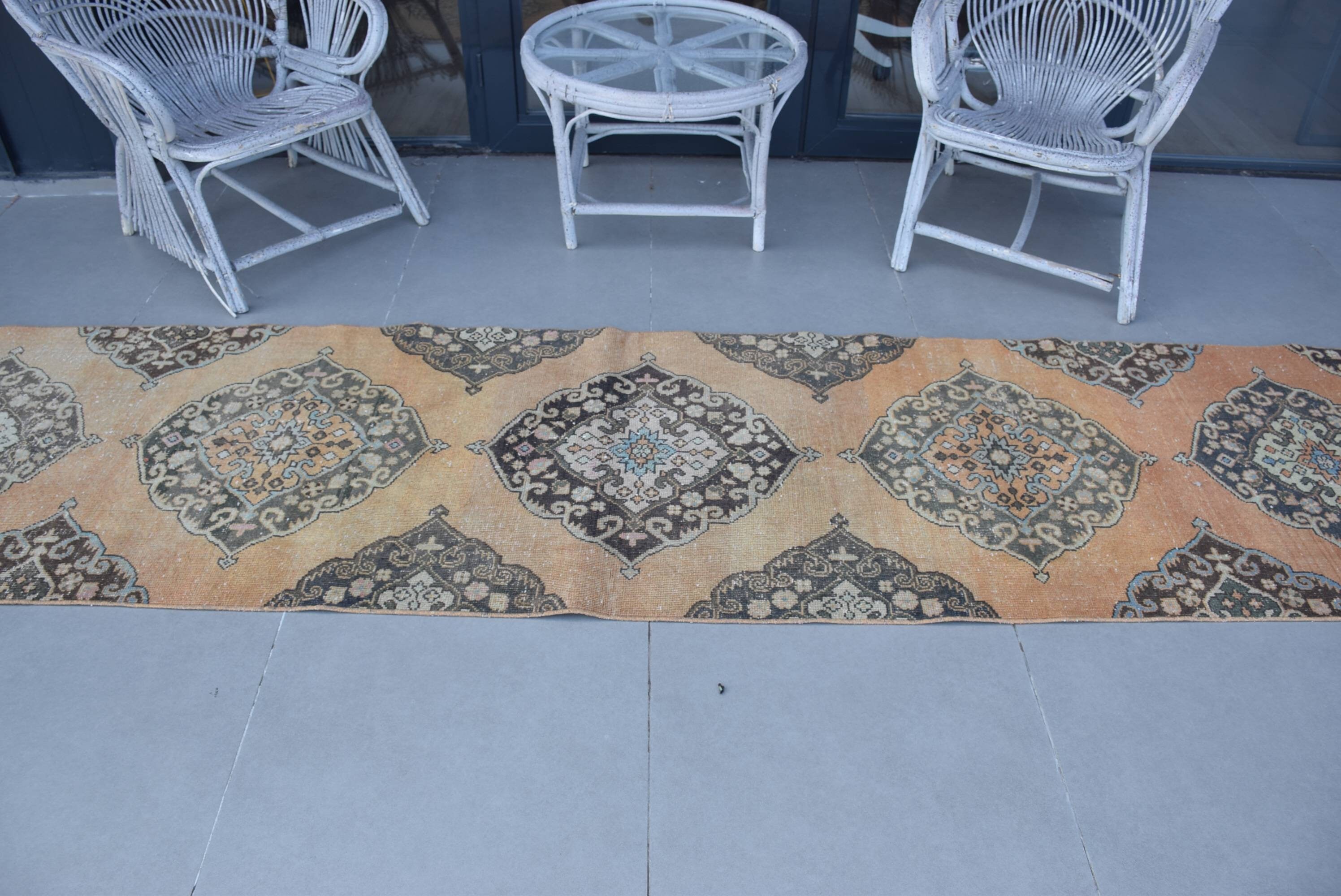 Oriental Rug Runner Rugs, Vintage Rug, Rugs for Runner, Moroccan Rug, Beige Kitchen Rug, Kitchen Rug, Turkish Rug, 2.8x13.2 ft Runner Rugs