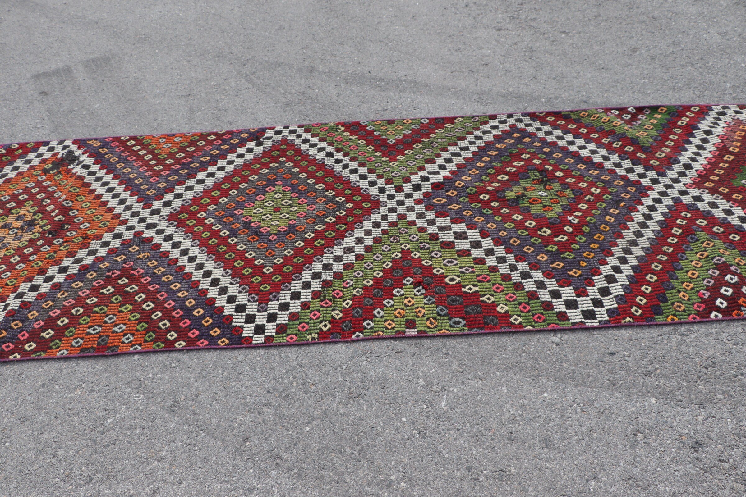 Vintage Halı, Merdiven Halıları, Kilim, Oryantal Halı, 3,5x12,6 ft Runner Halısı, Koridor Halıları, Havalı Halılar, Türk Halıları, Turuncu Ev Dekorasyonu Halısı