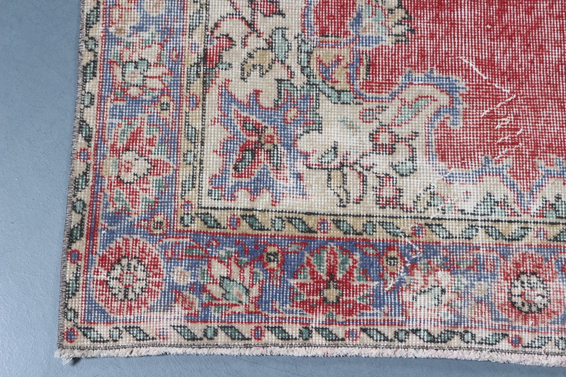 Vintage Rug, Red Cool Rugs, Indoor Rug, Cool Rug, Oriental Rug, Turkish Rugs, Rugs for Area, Vintage Decor Rugs, 3.6x6.9 ft Area Rugs