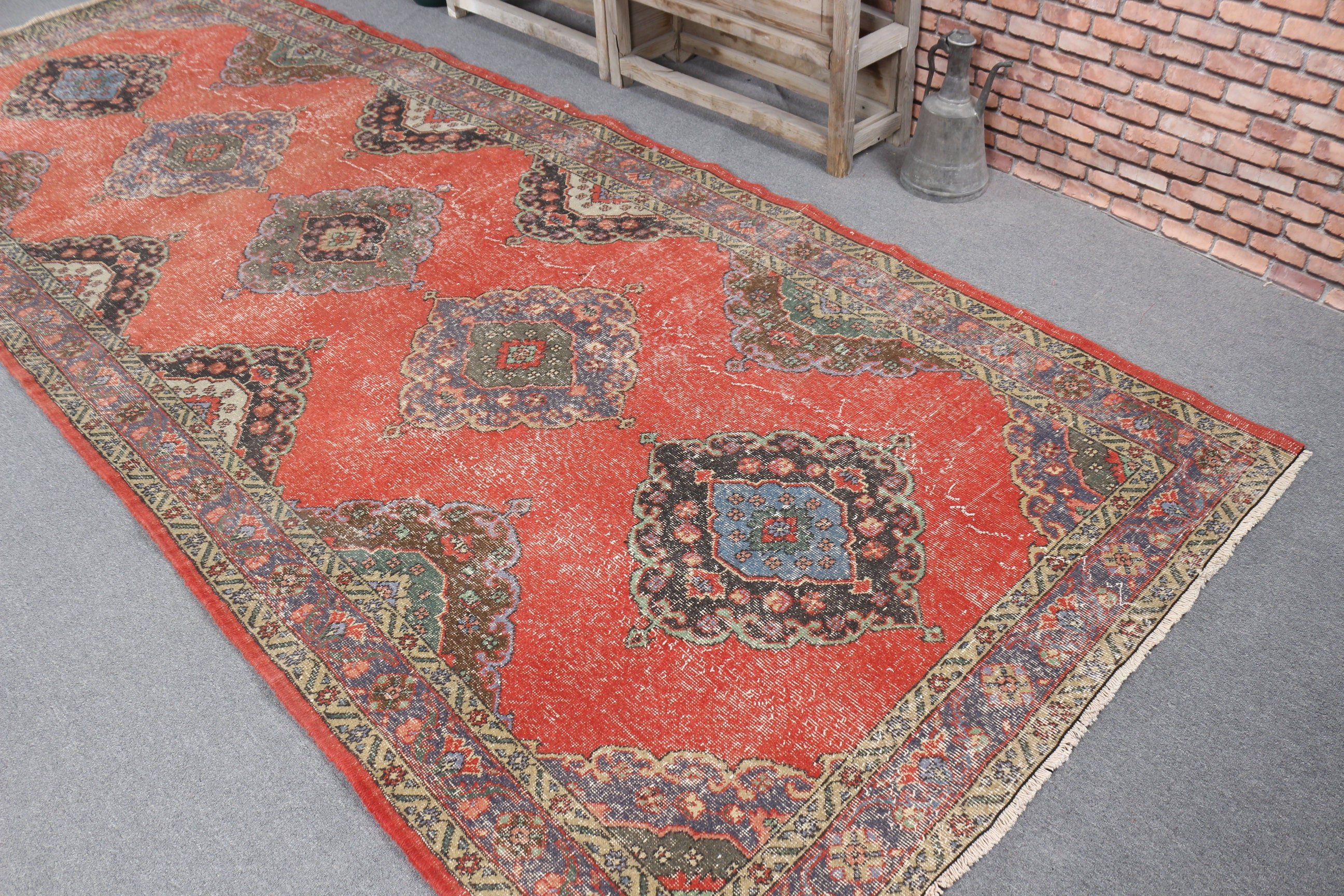 Beni Ourain Runner için Halılar, Harika Halı, 4.9x12.4 ft Runner Halısı, Türk Halısı, Düz Dokuma Halı, Vintage Halılar, Mutfak Halıları, Kırmızı Oryantal Halı