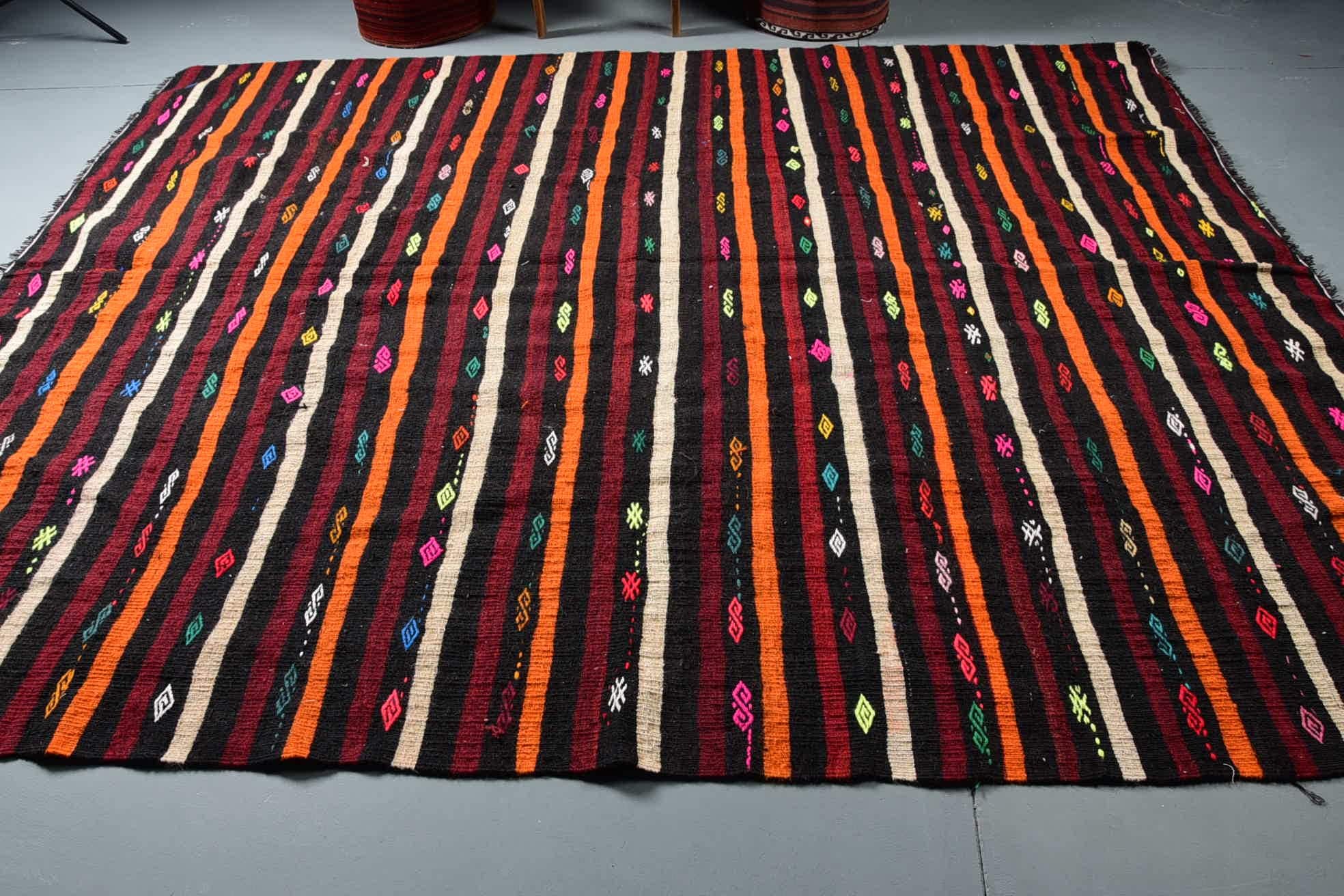 7.3x9.6 ft Büyük Boy Halı, Anadolu Halısı, Vintage Halı, Oturma Odası Halıları, Türk Halısı, Yer Halısı, Kilim, Yemek Odası Halısı, Ev Dekor Halısı