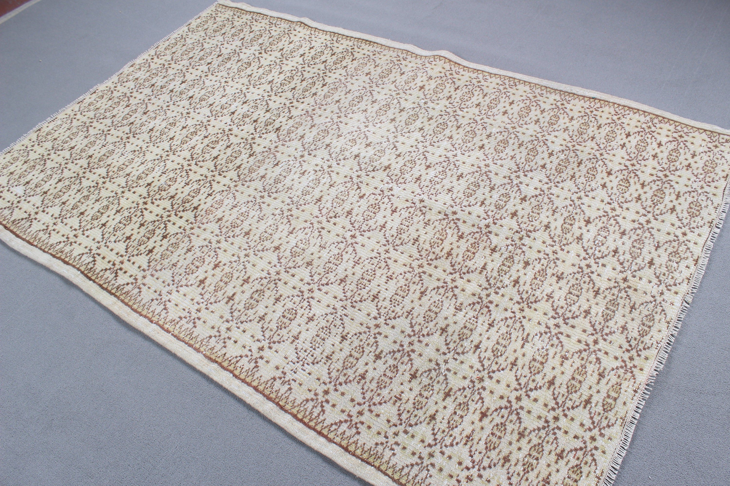 Vintage Rugs, Nursery Rug, Statement Rug, 4.8x7.2 ft Area Rugs, Flatweave Rugs, Turkish Rugs, Beige Handwoven Rugs, Floor Rug, Indoor Rugs