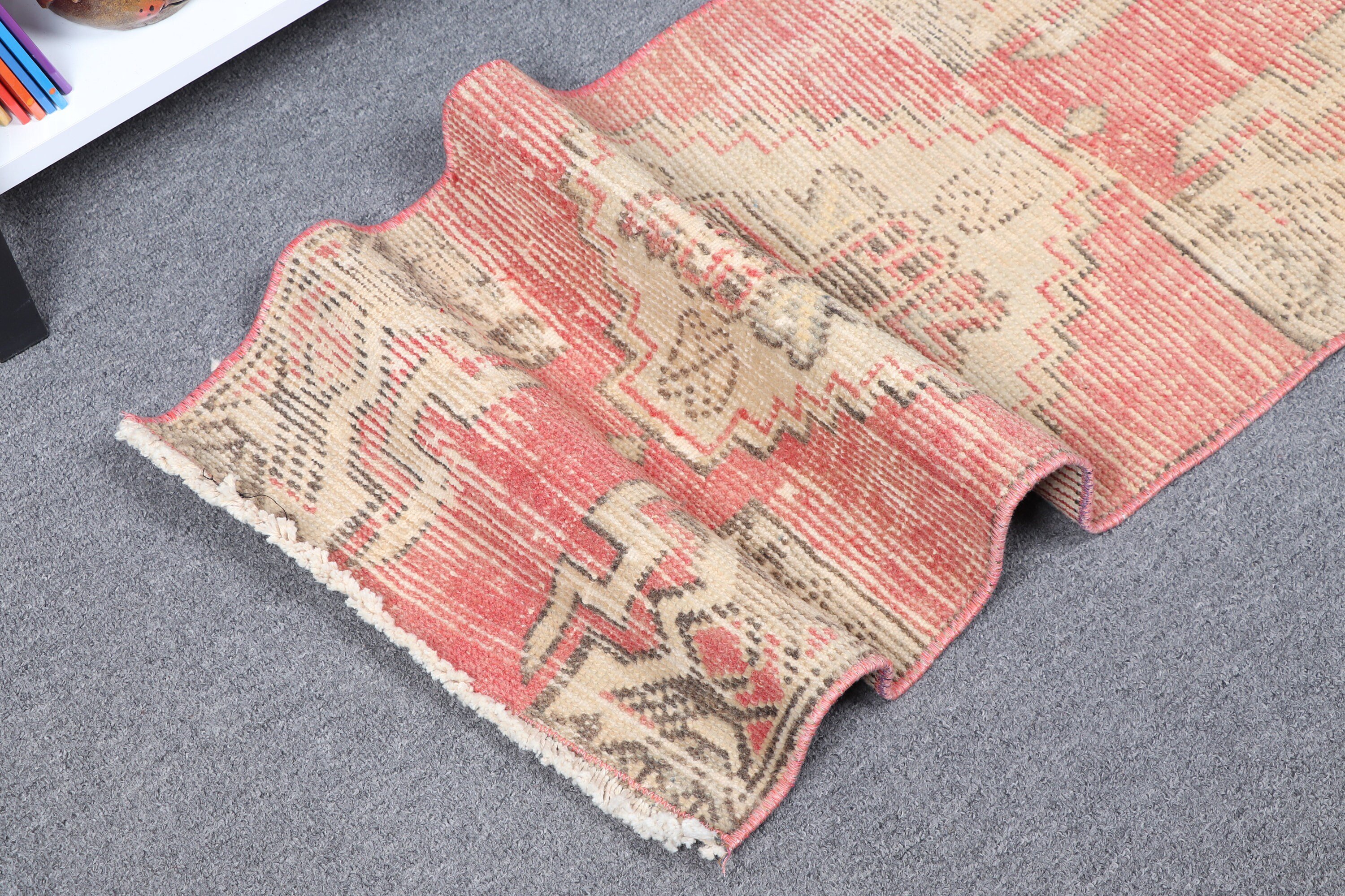 Bedroom Rug, Antique Rug, Turkey Rugs, Red Floor Rug, 1.4x2.8 ft Small Rug, Turkish Rug, Vintage Rugs, Wall Hanging Rugs