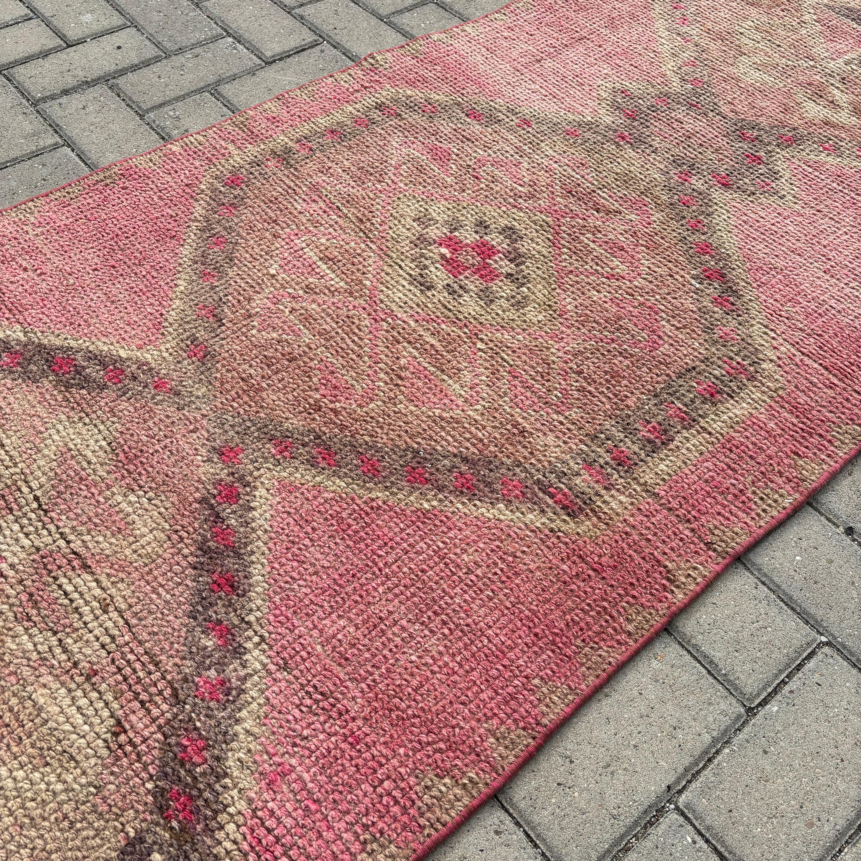 Hallway Rugs, Bedroom Rug, Statement Rug, Pink Floor Rugs, Handmade Rug, 2.8x9.4 ft Runner Rug, Vintage Rug, Rugs for Stair, Turkish Rug