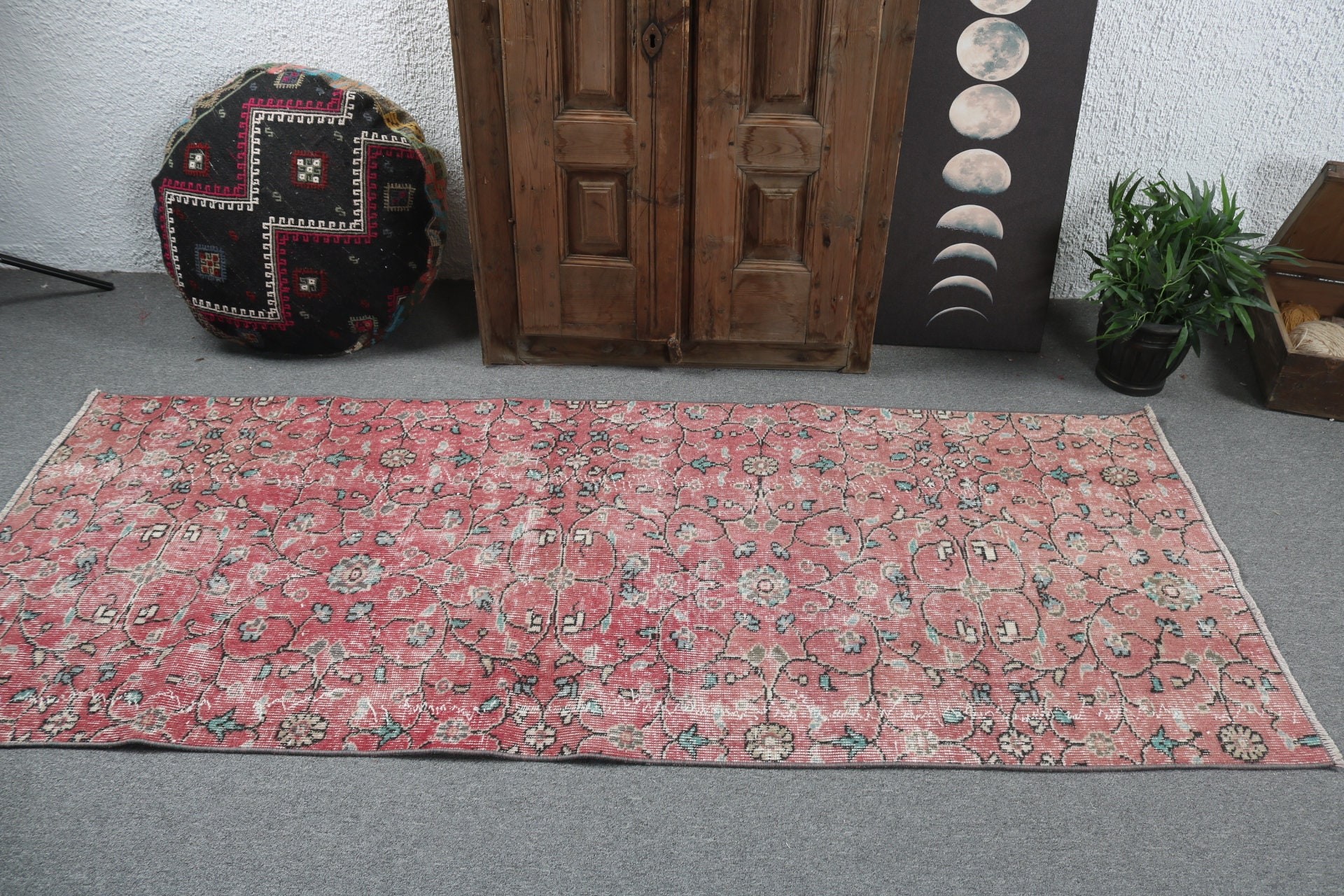 3.1x7.5 ft Aksan Halı, Vintage Halılar, Kırmızı Mutfak Halıları, Türk Halısı, Dekoratif Halı, Boho Halıları, Çocuk Halıları, Boho Vurgu Halıları