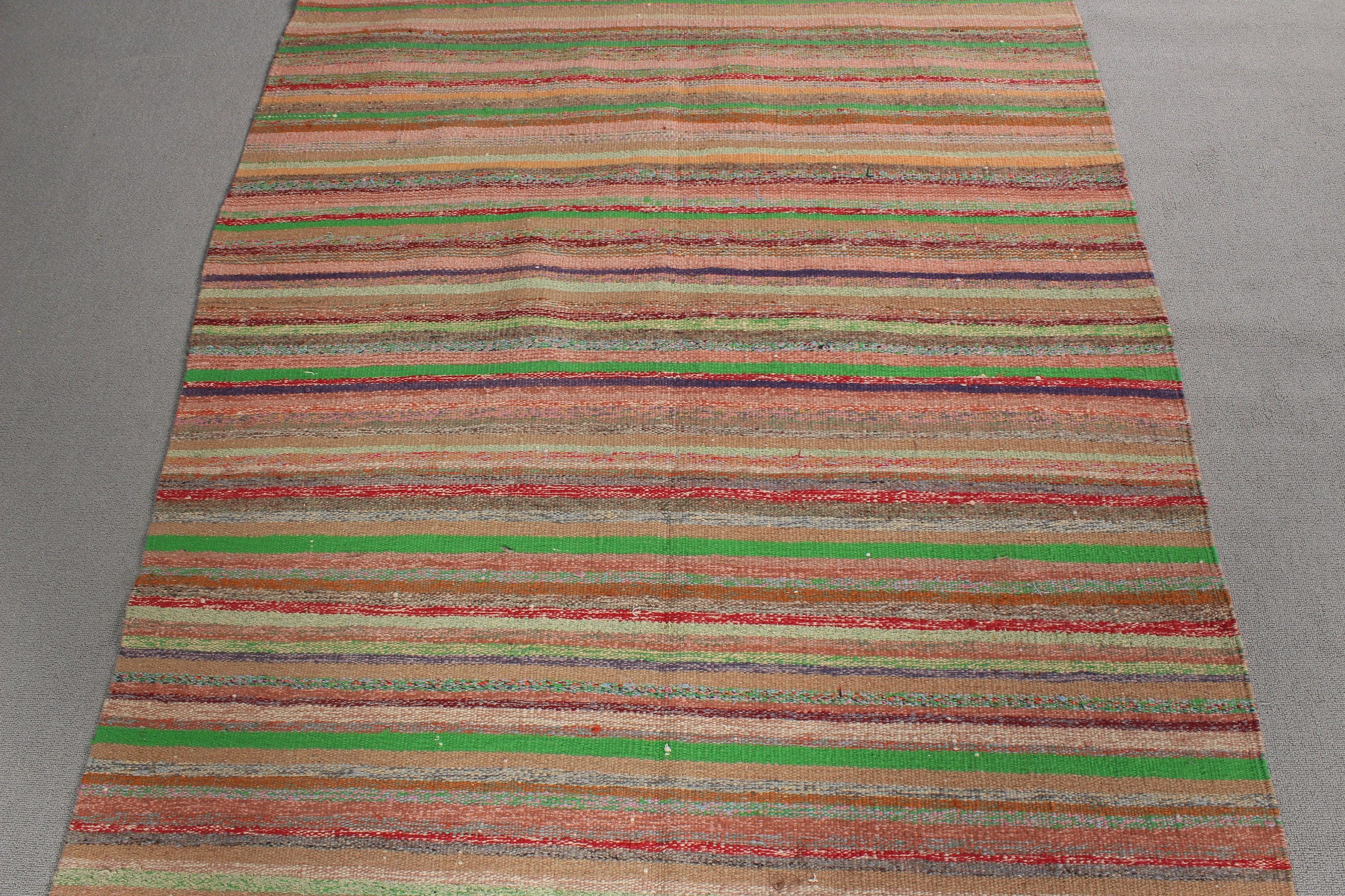 Turkish Rug, Floor Rugs, 4.2x6.9 ft Area Rug, Rainbow Boho Rug, Nursery Rugs, Vintage Rug, Home Decor Rug, Kilim, Outdoor Rugs, Kitchen Rug