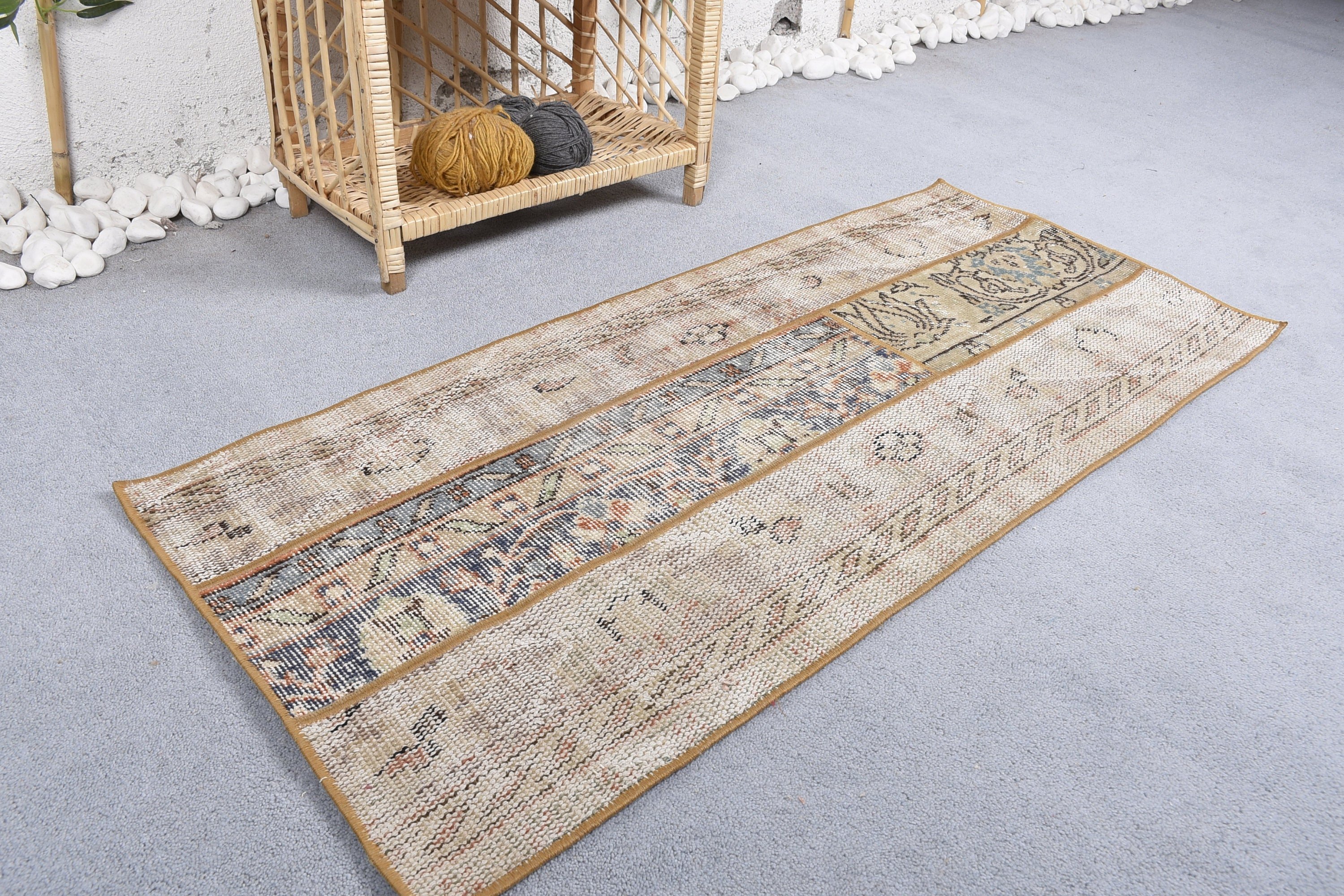 Türk Halıları, Giriş Halıları, Araba Paspas Halıları, 1.8x3.3 ft Küçük Halı, Mutfak Halıları, Anadolu Halısı, Yün Halılar, Vintage Halı, Mavi Antika Halı