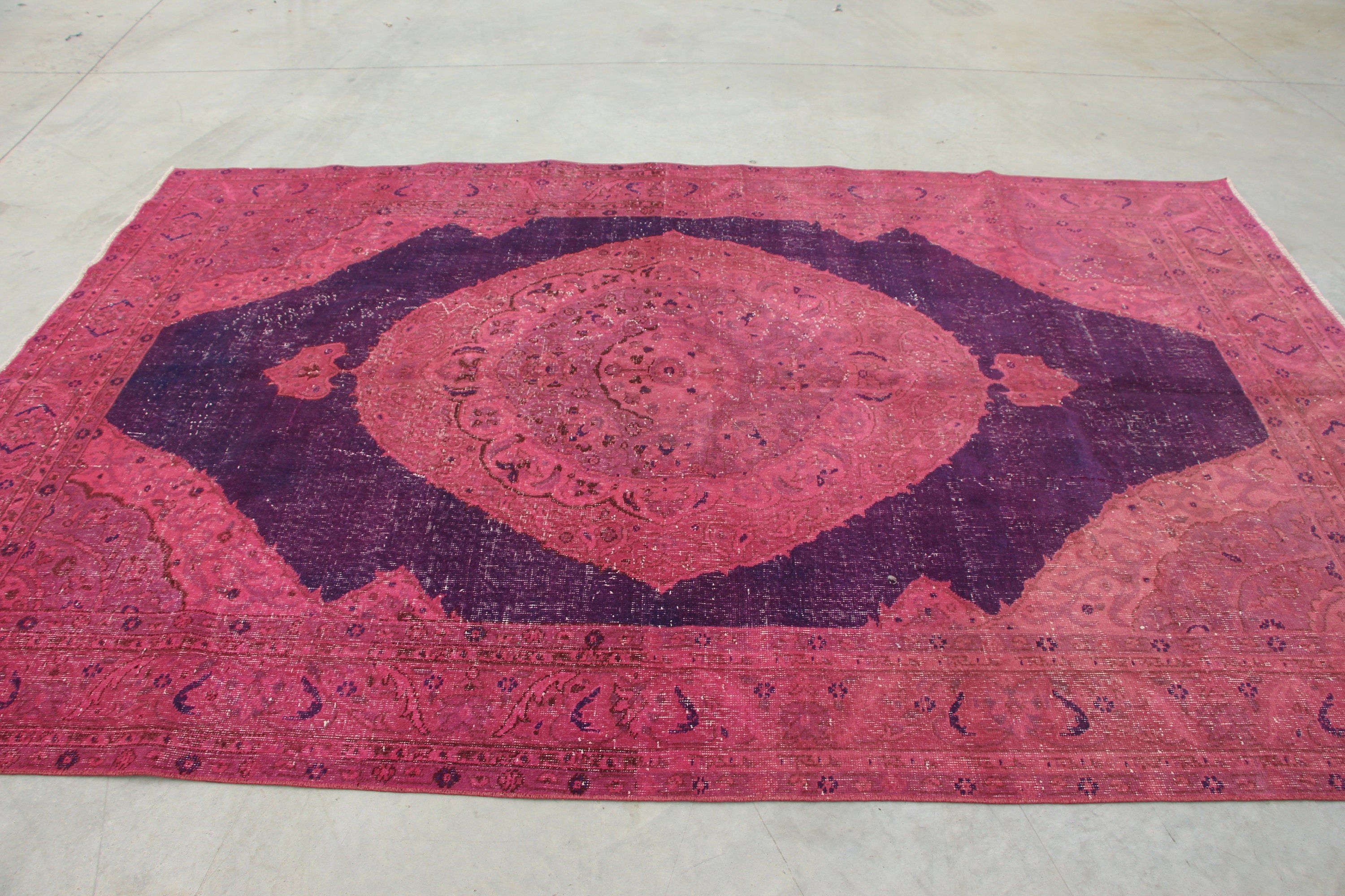 Turkish Rugs, Vintage Rug, Rugs for Dining Room, Salon Rug, Floor Rug, Antique Rugs, Bedroom Rug, 6.4x9.8 ft Large Rug, Pink Antique Rug