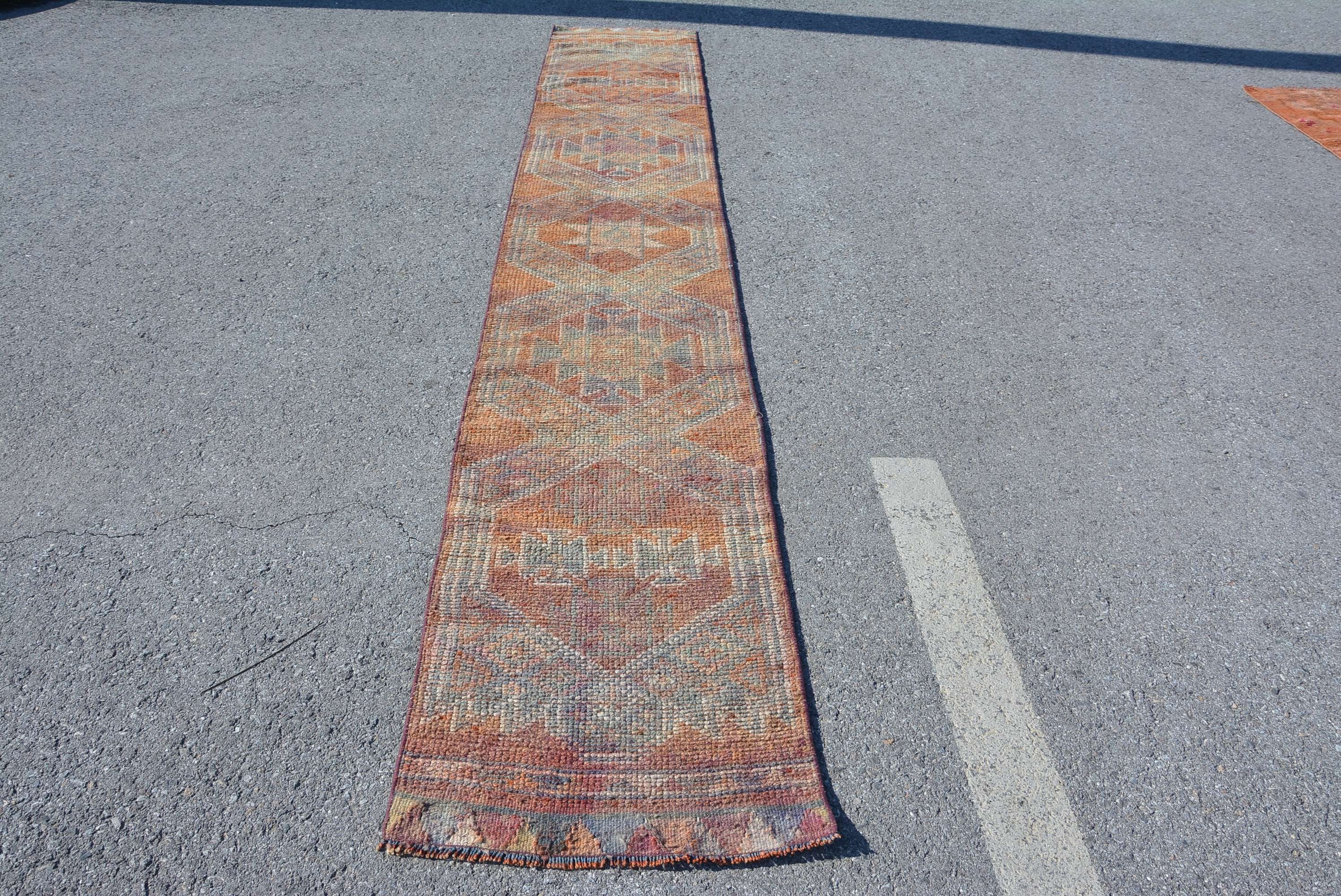 2x12.5 ft Runner Rug, Stair Rug, Colorful Rugs, Vintage Decor Rugs, Hallway Rugs, Turkish Rug, Rugs for Stair, Kitchen Rug, Vintage Rug