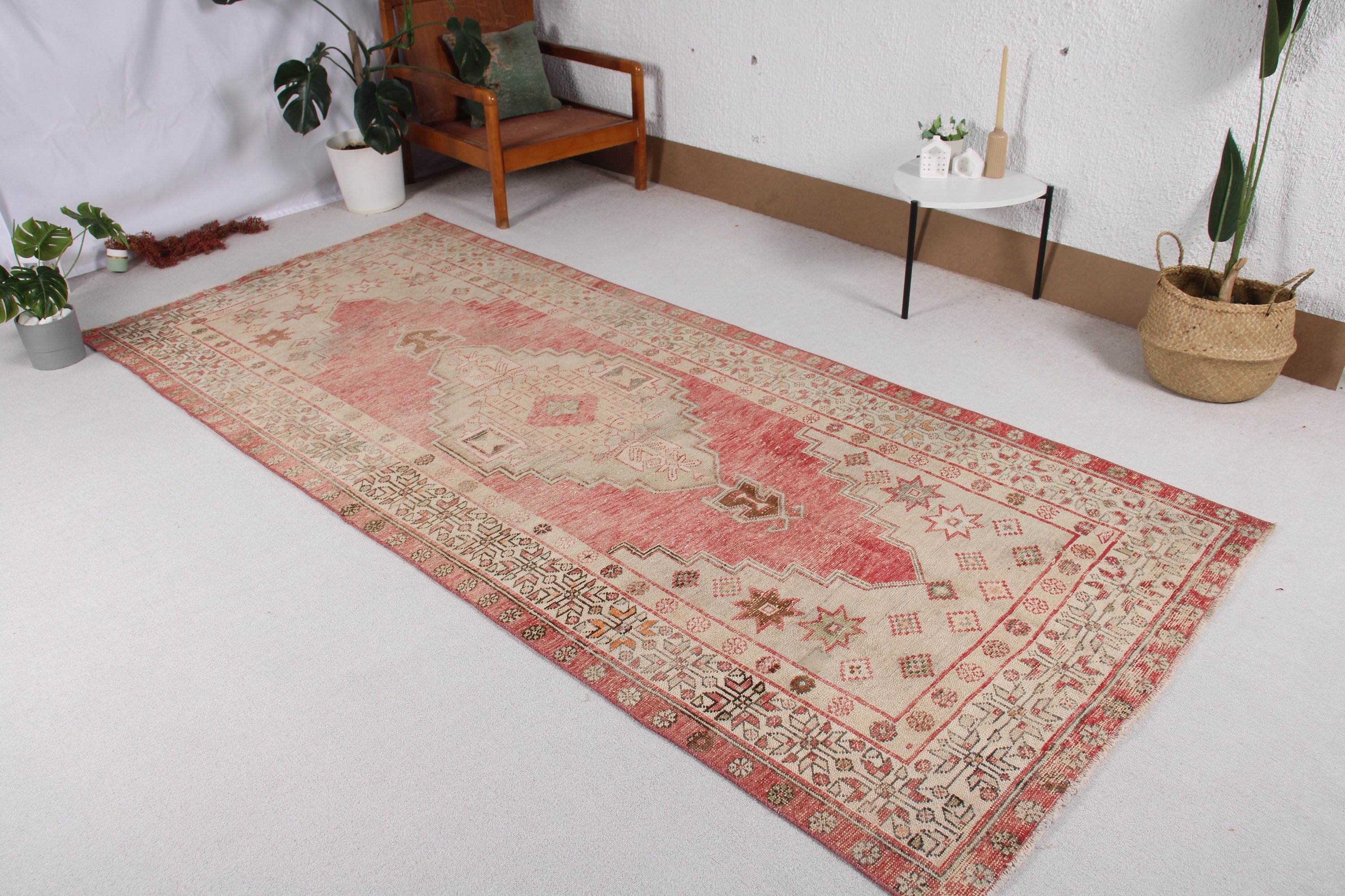 4.2x9.9 ft Large Rug, Statement Rug, Turkish Rugs, Office Rug, Dining Room Rug, Bedroom Rugs, Red Oriental Rugs, Vintage Rug