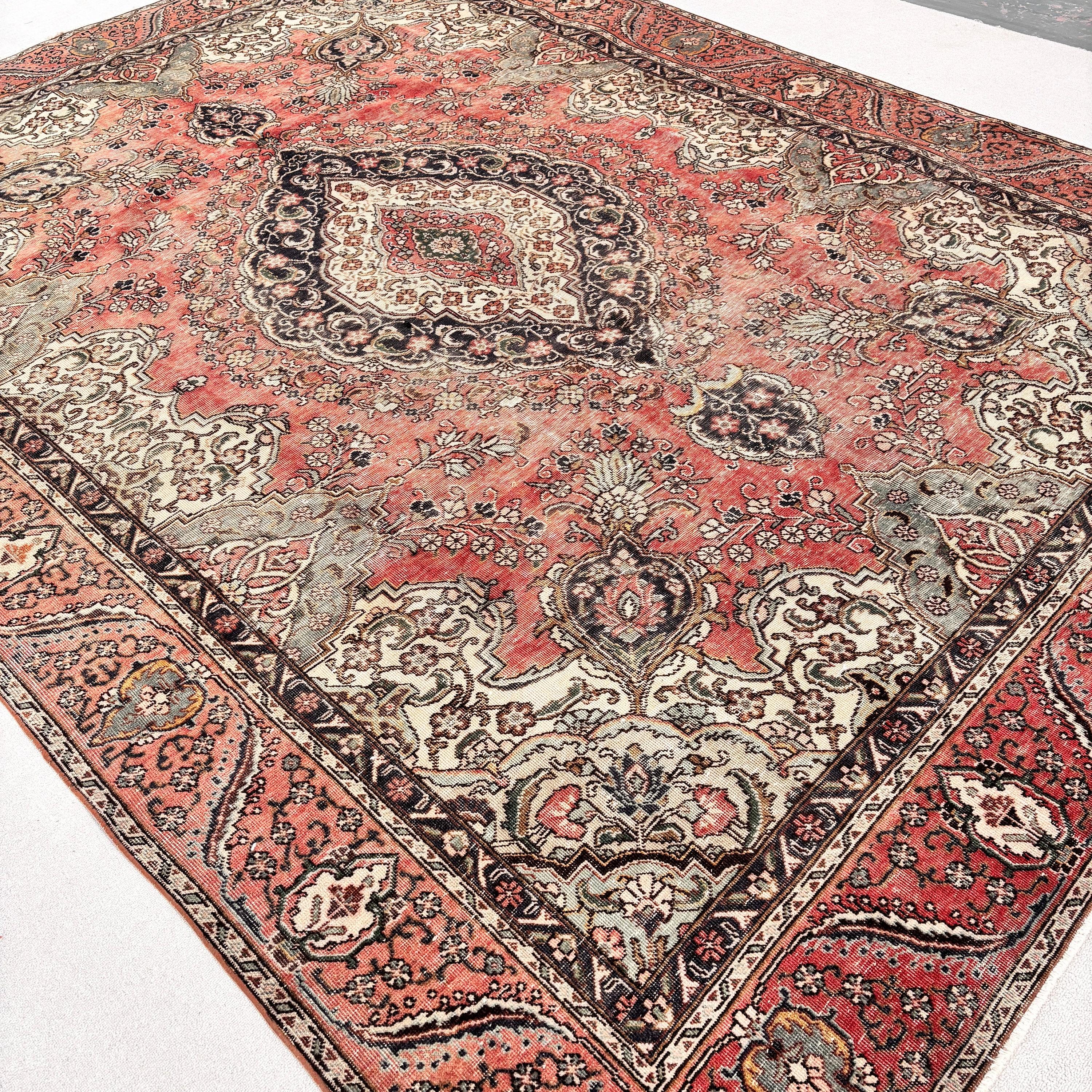 Turuncu Düz Dokuma Halılar, Vintage Halı, Salon Halıları, Boho Halıları, Büyük Boy Vintage Halı, Türk Halısı, 9.6x12.6 ft Büyük Boy Halılar