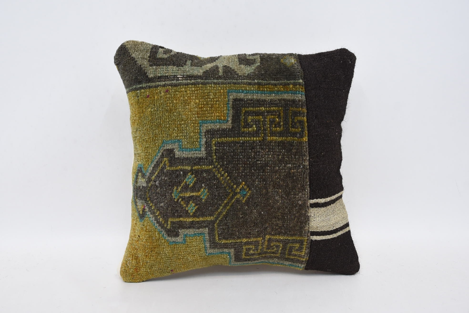 14"x14" Brown Cushion Case, Kilim Pillow Cover, Morroccon Kilim Cushion Cushion, Boho Pillow, Ethnical Kilim Rug Pillow