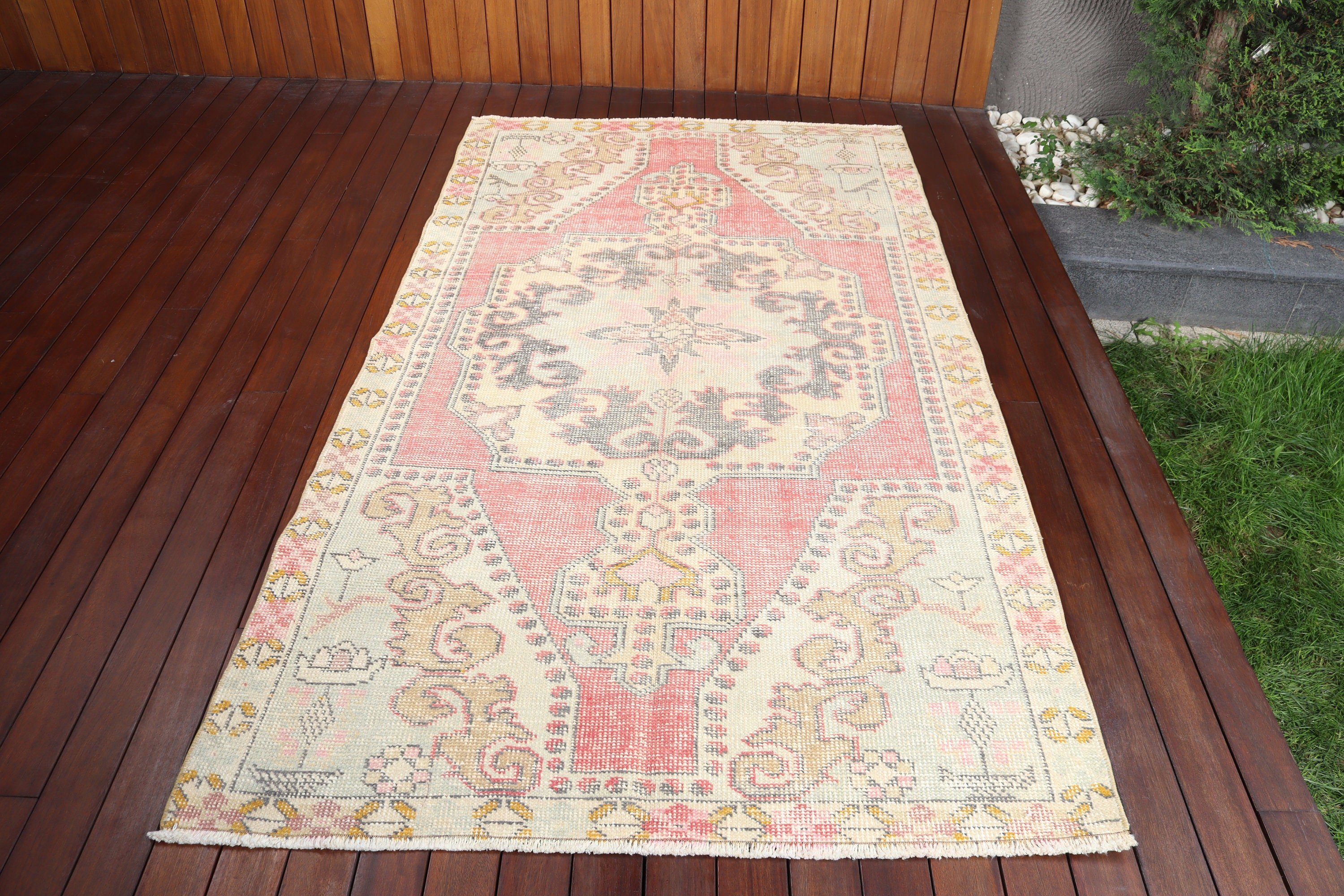 4.2x8.9 ft Area Rug, Turkish Rugs, Beige Cool Rug, Rugs for Kitchen, Vintage Rug, Moroccan Rug, Indoor Rug, Modern Rug, Nursery Rugs