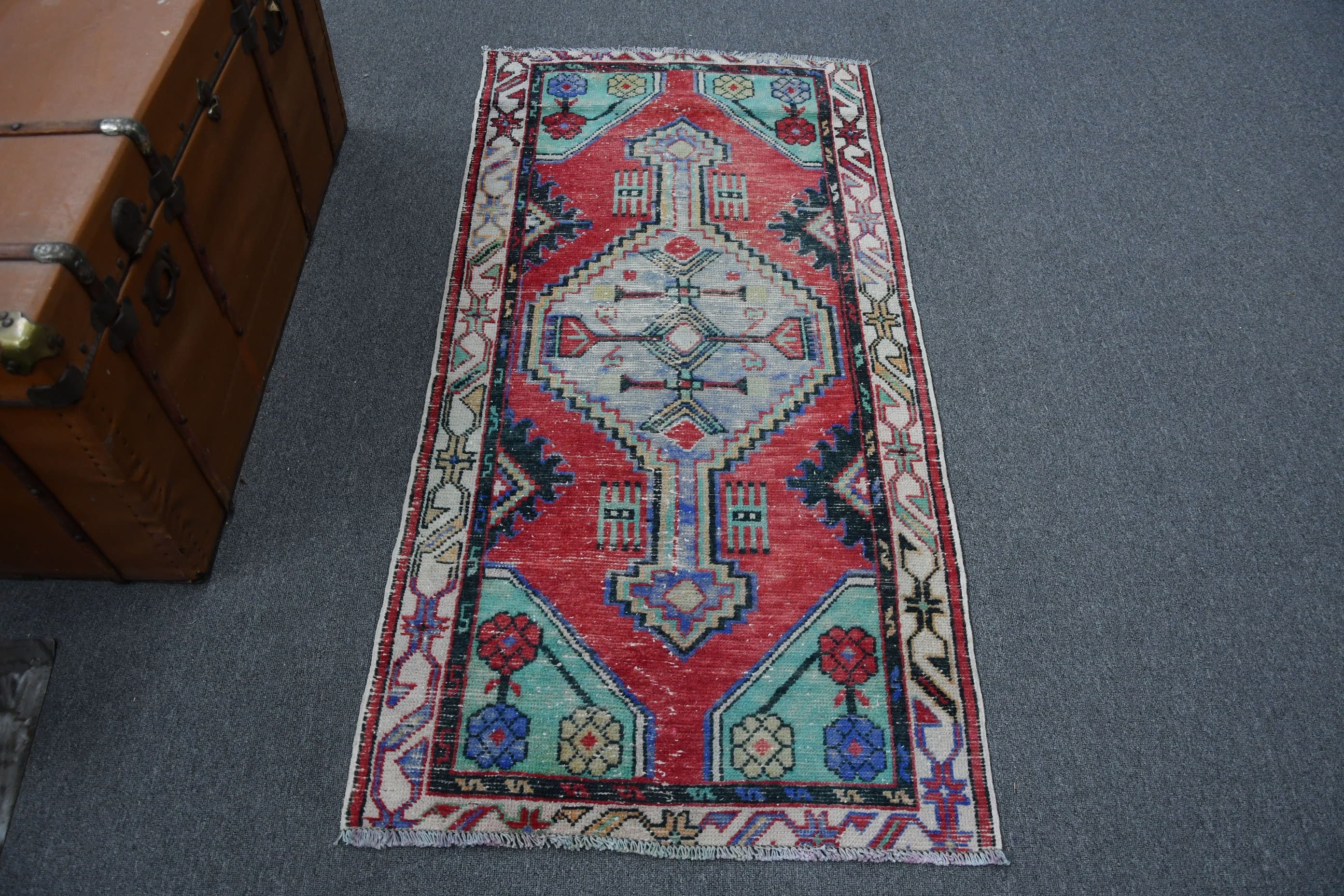 2,5x5,1 ft Küçük Halı, Duvara Asma Halılar, Yatak Odası Halıları, Havalı Halılar, Banyo Halısı, Türk Halıları, Vintage Halılar, Antika Halılar, Organik Halı