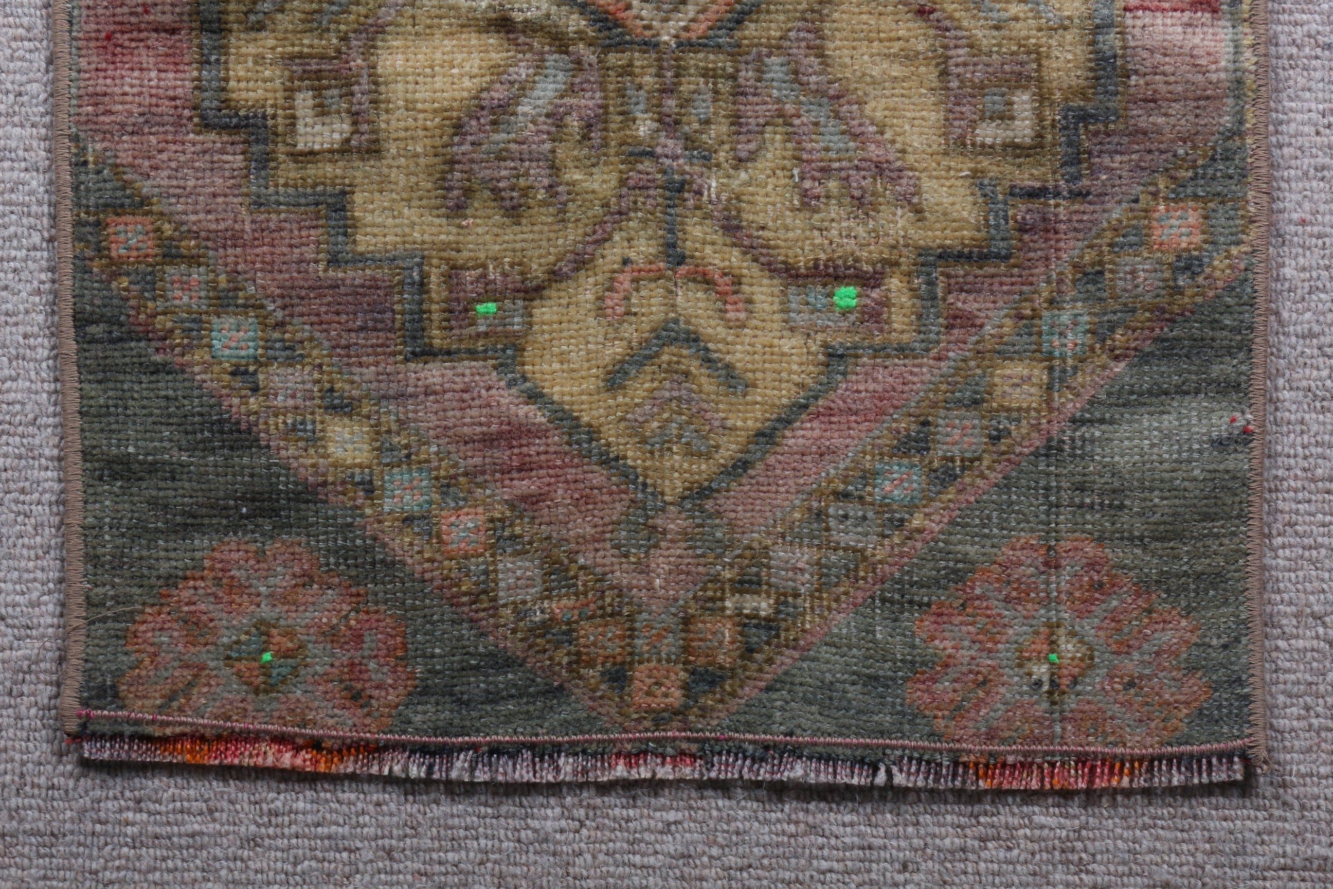 Outdoor Rug, Bedroom Rug, Green  1.5x2.2 ft Small Rugs, Turkish Rug, Entry Rug, Bathroom Rug, Kitchen Rugs, Vintage Rug