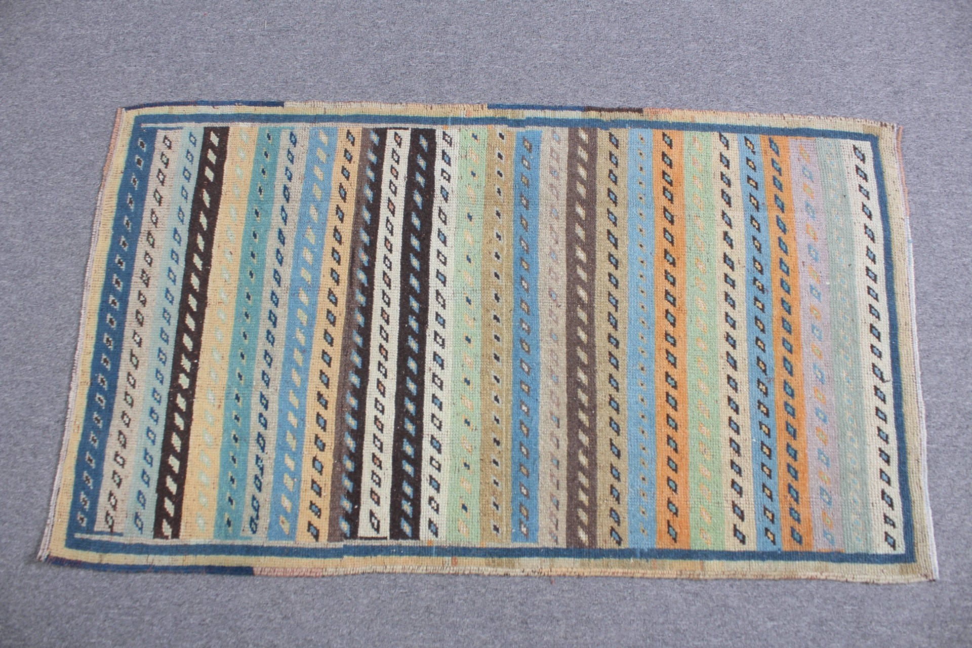 Rainbow Oriental Rug, Nursery Rug, Bedroom Rug, Bathroom Rug, Turkish Rugs, Vintage Rugs, Art Rug, 2.5x4.3 ft Small Rugs