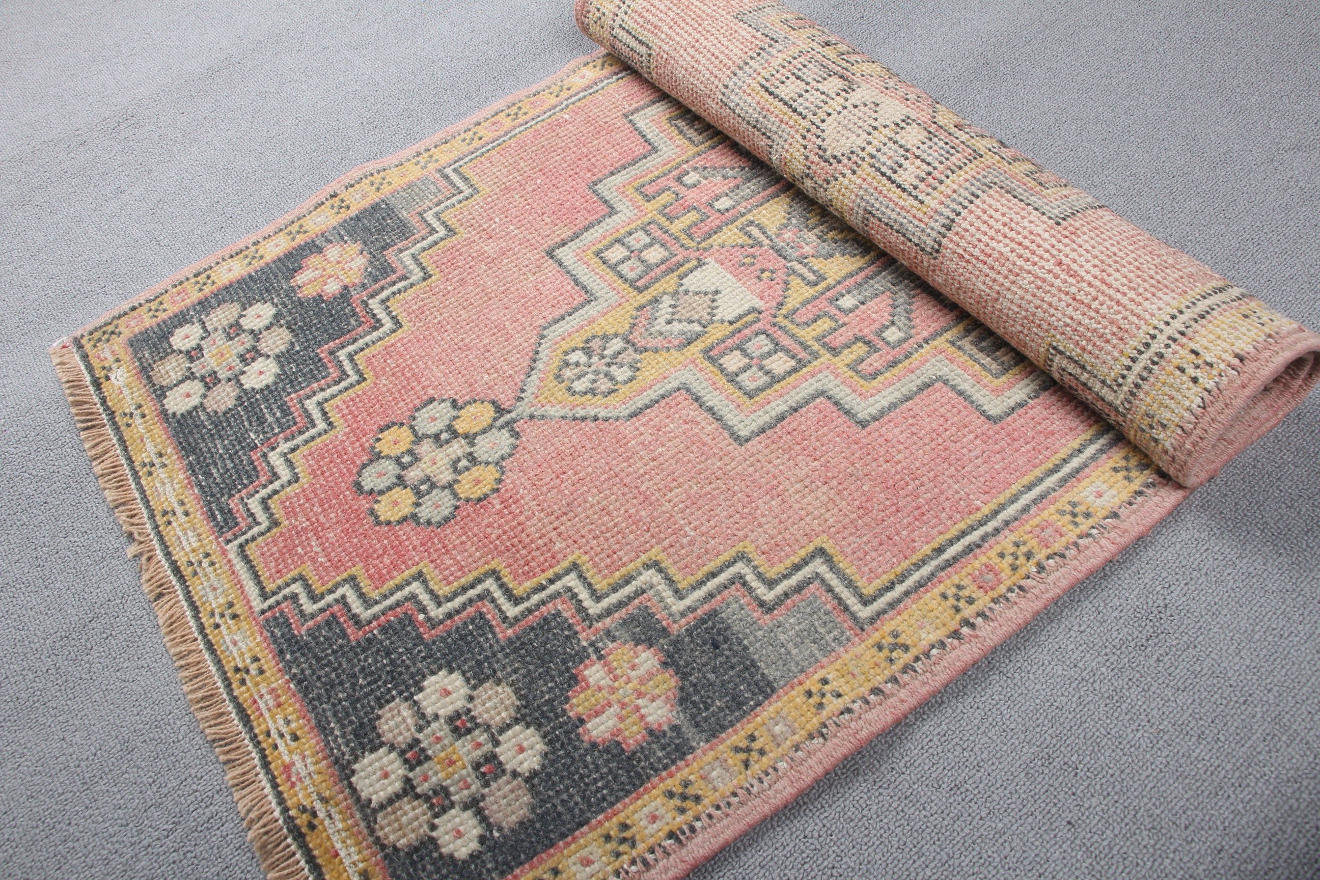 Vintage Rugs, Pink Oriental Rug, Small Woven Rug Rugs, 1.8x3.3 ft Small Rug, Car Mat Rug, Door Mat Rug, Turkish Rug, Cool Rugs, Bedroom Rug