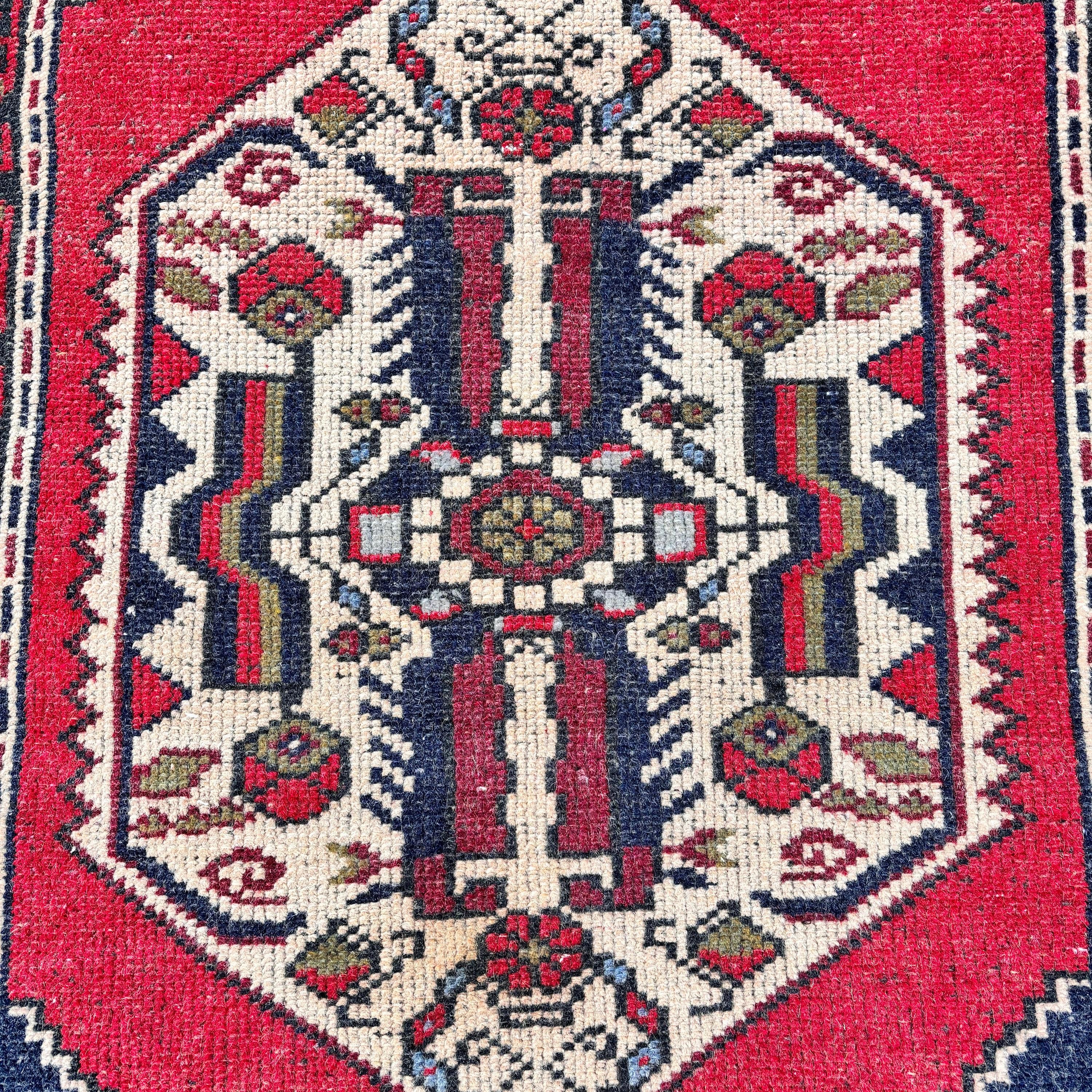 Kitchen Rug, Bedroom Rugs, Red Handwoven Rugs, Turkish Rug, 2x4.2 ft Small Rugs, Anatolian Rug, Exotic Rugs, Vintage Rugs, Handwoven Rugs