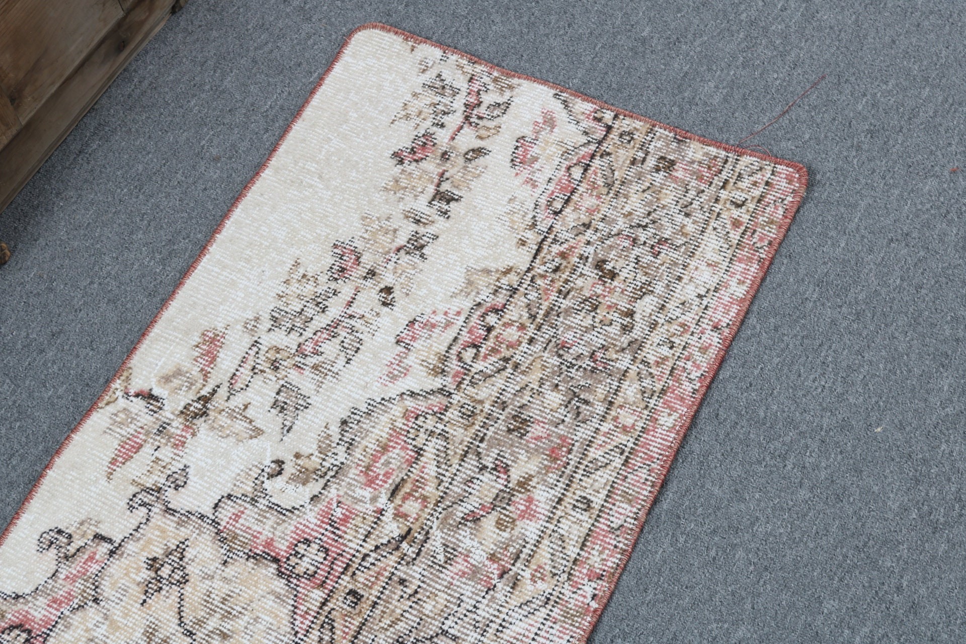 Beige Anatolian Rugs, Small Vintage Rugs, Vintage Rug, Turkish Rugs, Bathroom Rug, 1.6x3.3 ft Small Rugs, Oriental Rug, Neutral Rugs