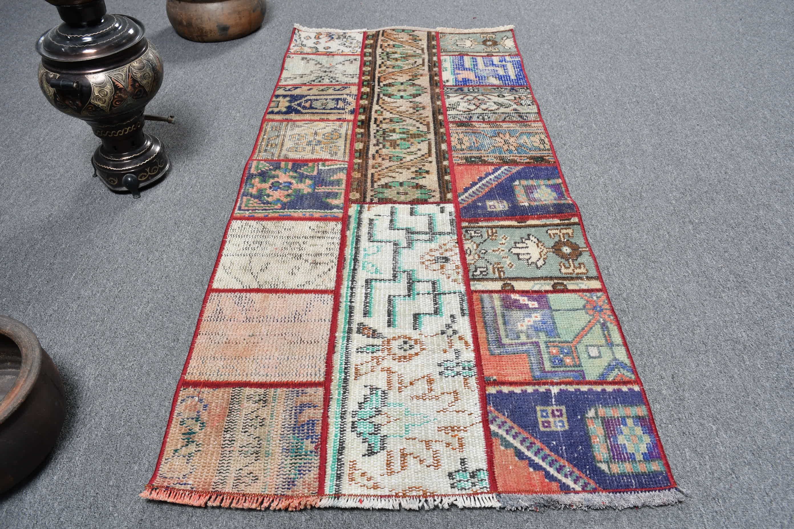 Kitchen Rugs, Tribal Rug, Door Mat Rug, Bedroom Rug, Vintage Rugs, Moroccan Rugs, 2.2x4.9 ft Small Rug, Turkish Rugs, Green Anatolian Rugs