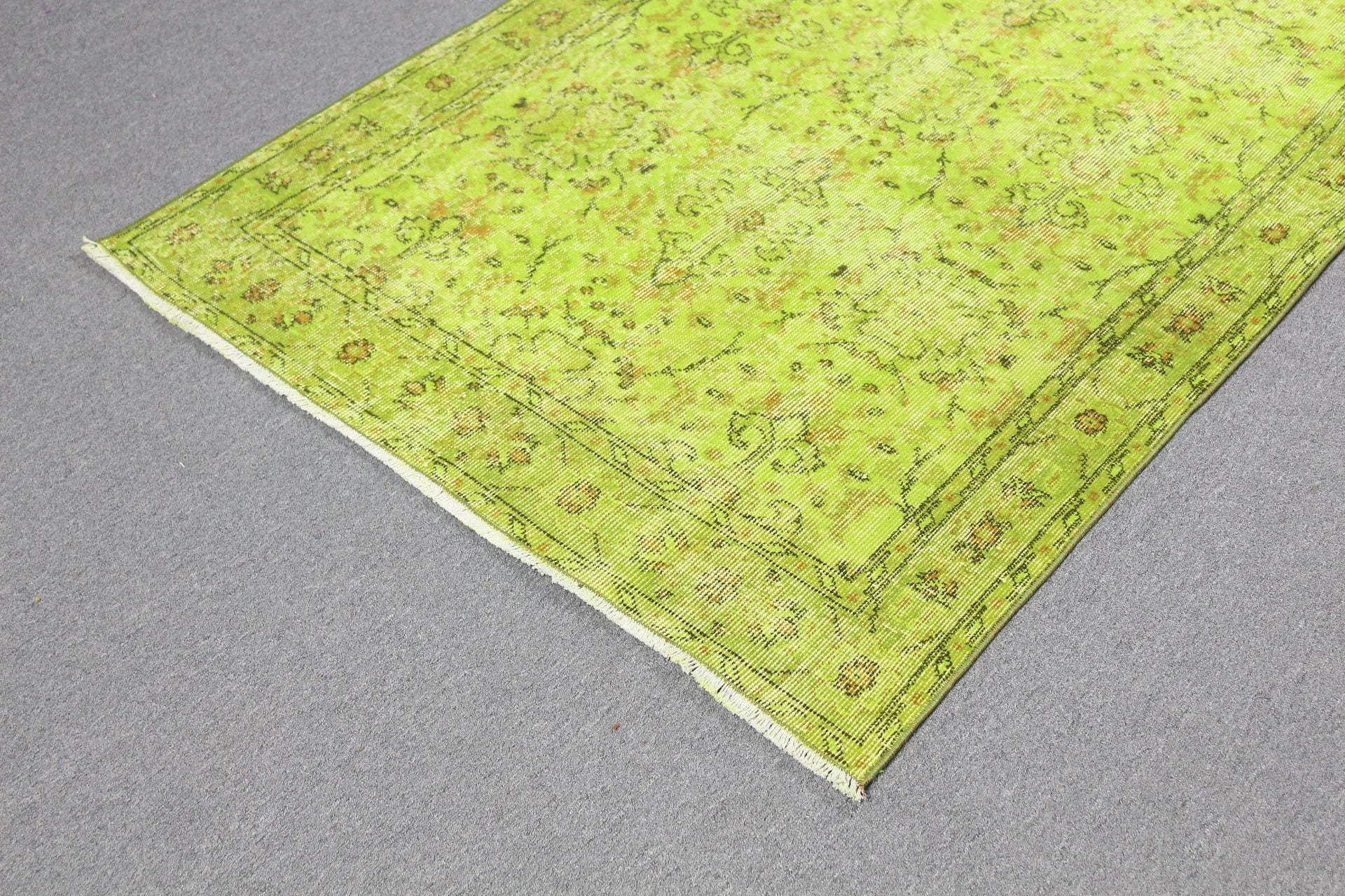 3.7x6.9 ft Area Rug, Vintage Rug, Floor Rug, Green Kitchen Rugs, Bedroom Rug, Turkish Rugs, Cool Rug, Rugs for Dining Room, Indoor Rug