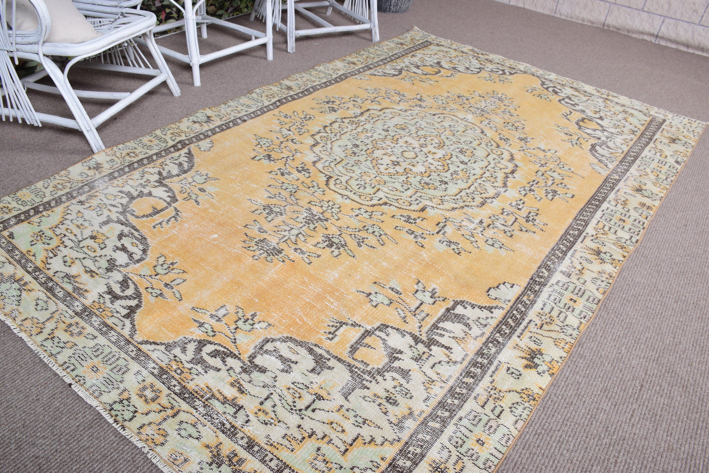 Salon Halıları, Havalı Halılar, Oturma Odası Halıları, 5,5x8,9 ft Büyük Halı, Salon Halıları, Türk Halısı, Yün Halı, Vintage Halılar, Kahverengi Fas Halıları