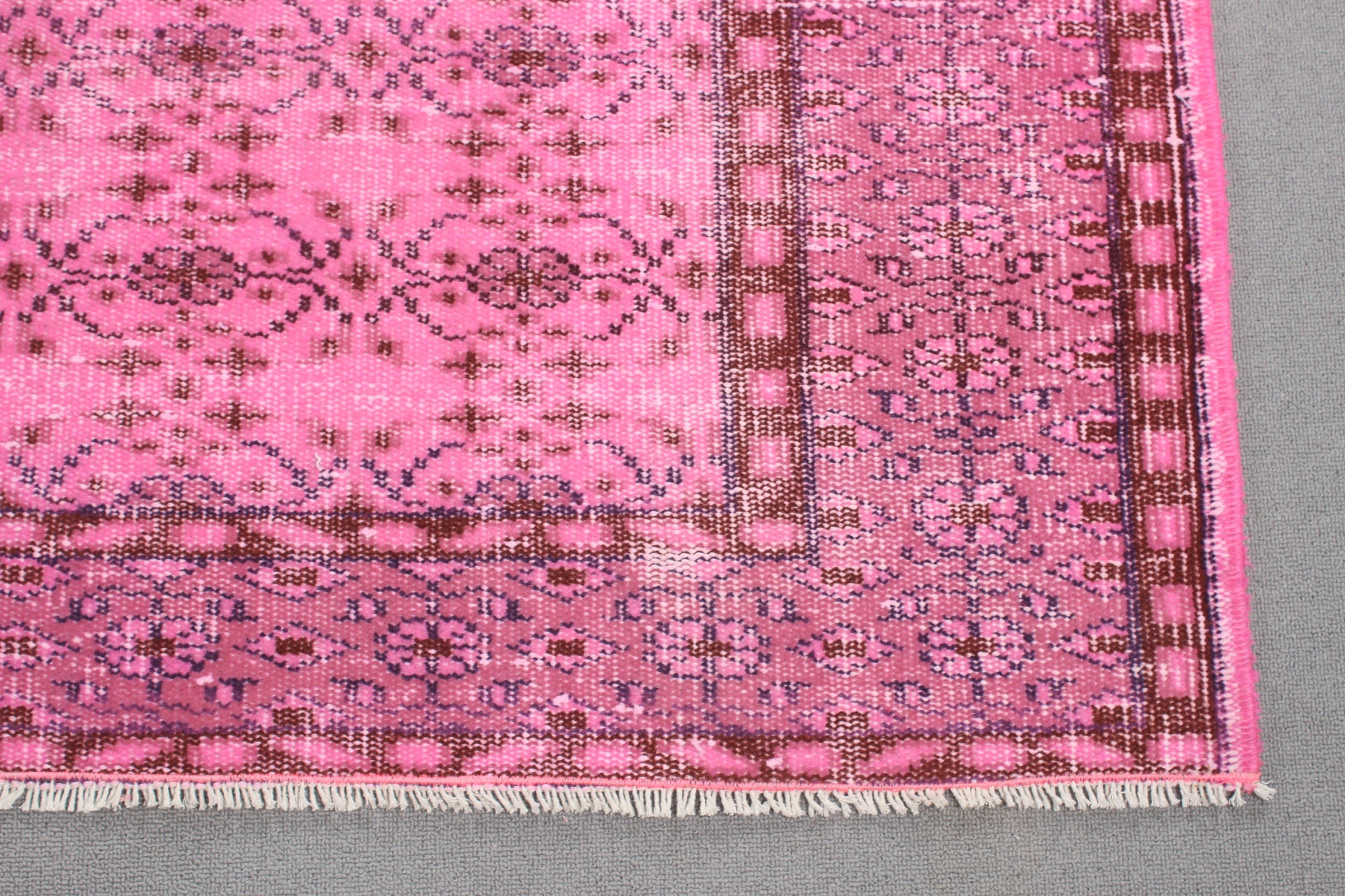 Vintage Rug, Bedroom Rug, Turkish Rug, Pink Antique Rugs, Handwoven Rug, Large Boho Rugs, Large Oushak Rugs, 5.9x8.4 ft Large Rug