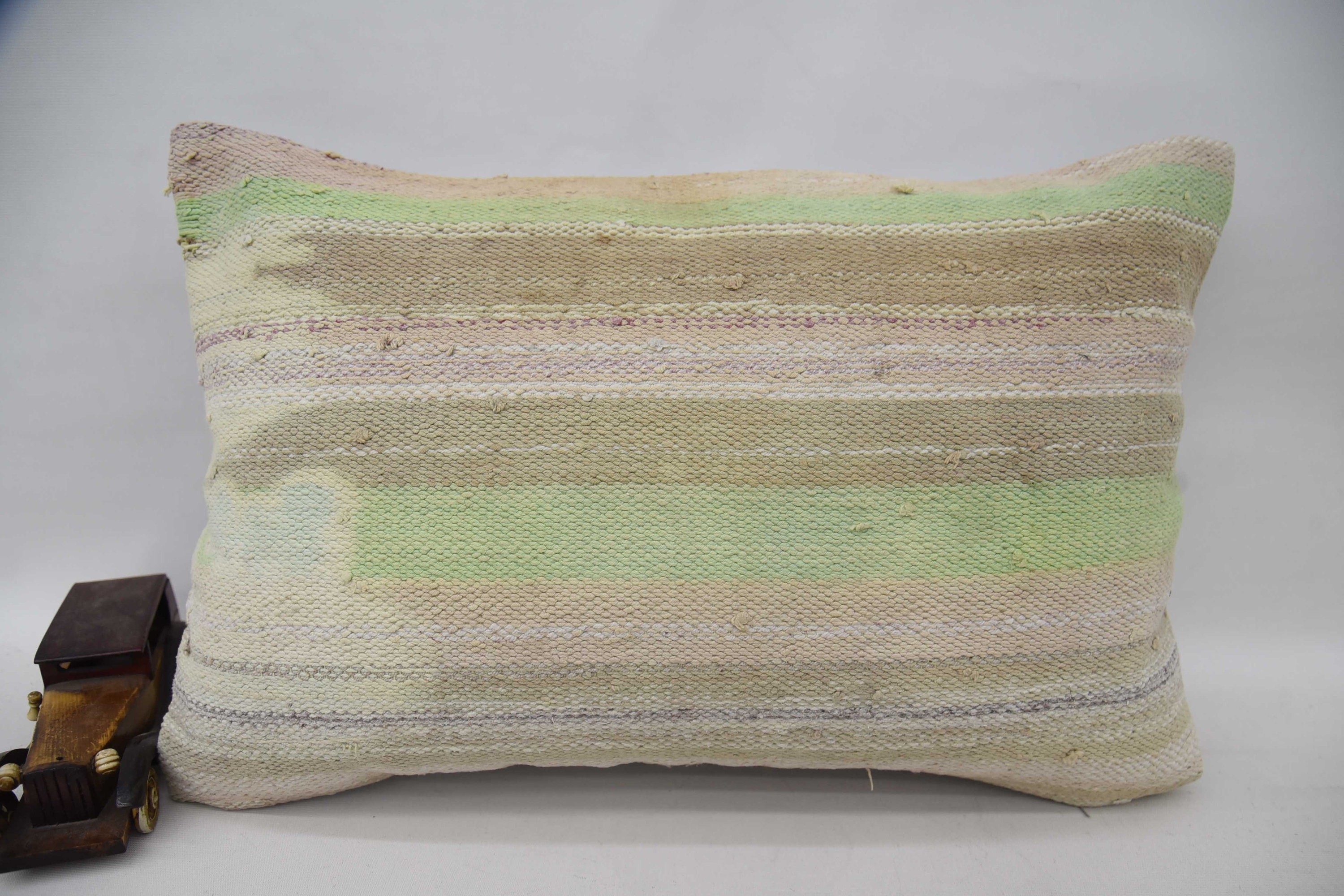 Traditional Cushion Case, 16"x24" Beige Cushion Cover, Boho Pillow Sham Cover, Ethnical Kilim Rug Pillow, Vintage Kilim Throw Pillow