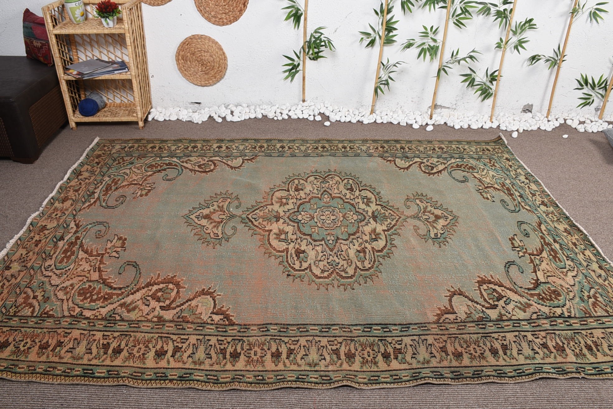 Living Room Rug, Distressed Rug, Rugs for Living Room, 6.1x9 ft Large Rug, Turkish Rug, Antique Rugs, Salon Rug, Vintage Rug, Kitchen Rugs