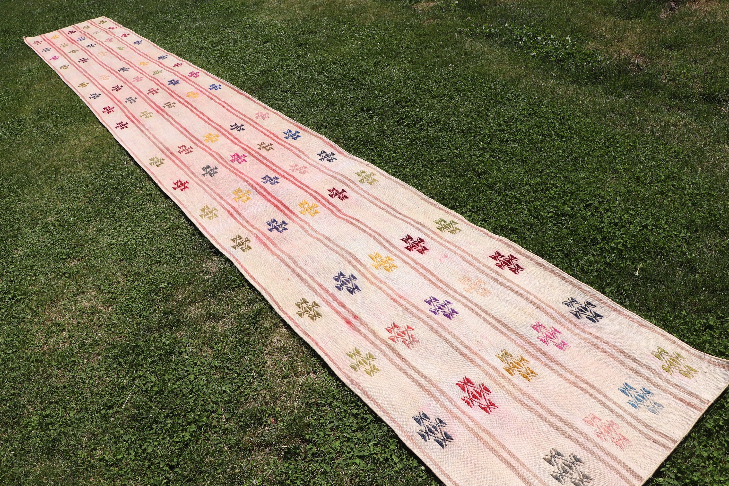 Luxury Rugs, Beige Statement Rug, Turkish Rugs, Bedroom Rugs, 2.5x19.3 ft Runner Rugs, Kitchen Rug, Kilim, Vintage Runner Rug, Vintage Rugs