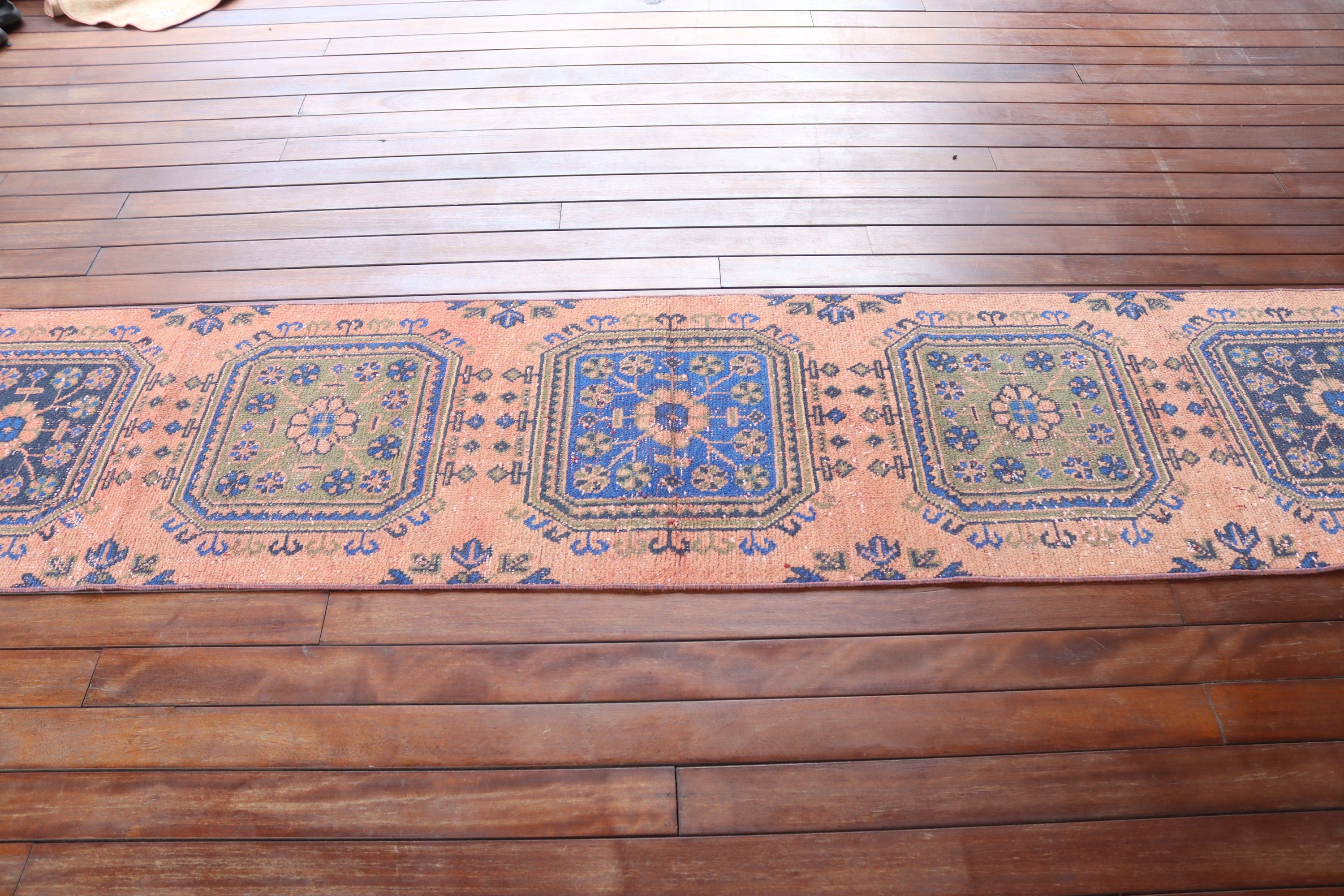 Geometric Rug, Blue Antique Rugs, 2.1x10.6 ft Runner Rug, Vintage Rug, Beni Ourain Runner Rug, Turkey Rug, Home Decor Rug, Turkish Rugs