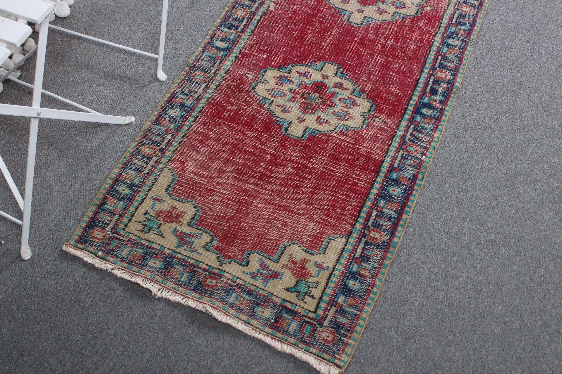 Eclectic Rug, Red Oriental Rug, 2.2x5.3 ft Small Rugs, Bedroom Rugs, Turkish Rug, Wall Hanging Rug, Oushak Rugs, Vintage Rugs